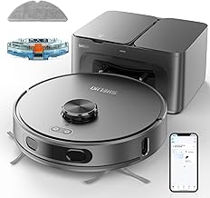 Robot Vacuum and Mop, 3-in-1 Robotic Vacuum Cleaner with 70-Day Self-Emptying Base, 360° LiDAR Navigation, Smart Mapping & Auto-Return, 6000Pa Strong Suction for Pet Hair, Carpets & Hard Floors