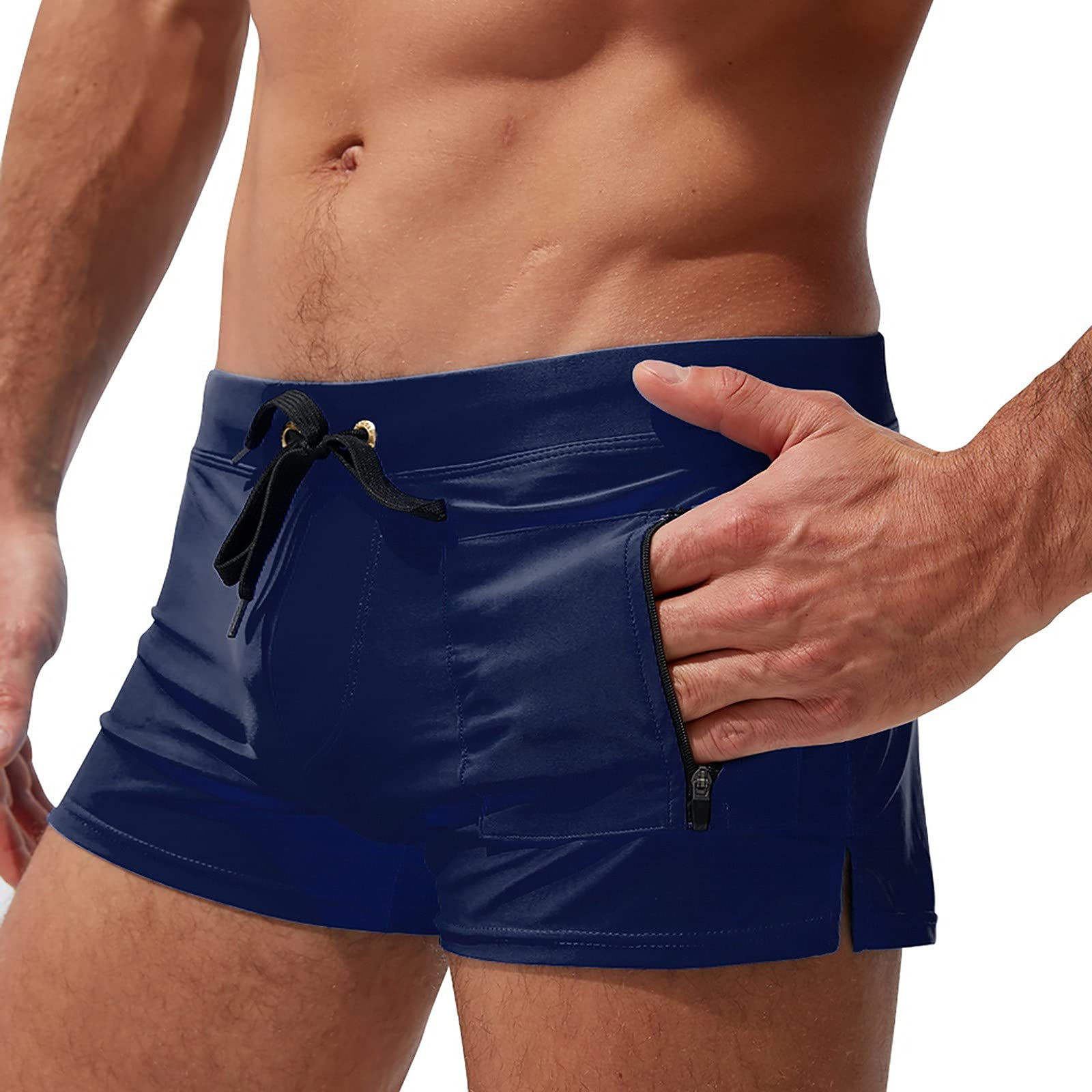 Swimwear Swimming Shorts Trunk,Men's Swim Trunks Comfortable Fashion Flat Shorts Beach Front Pocket Swimsuit-image-7