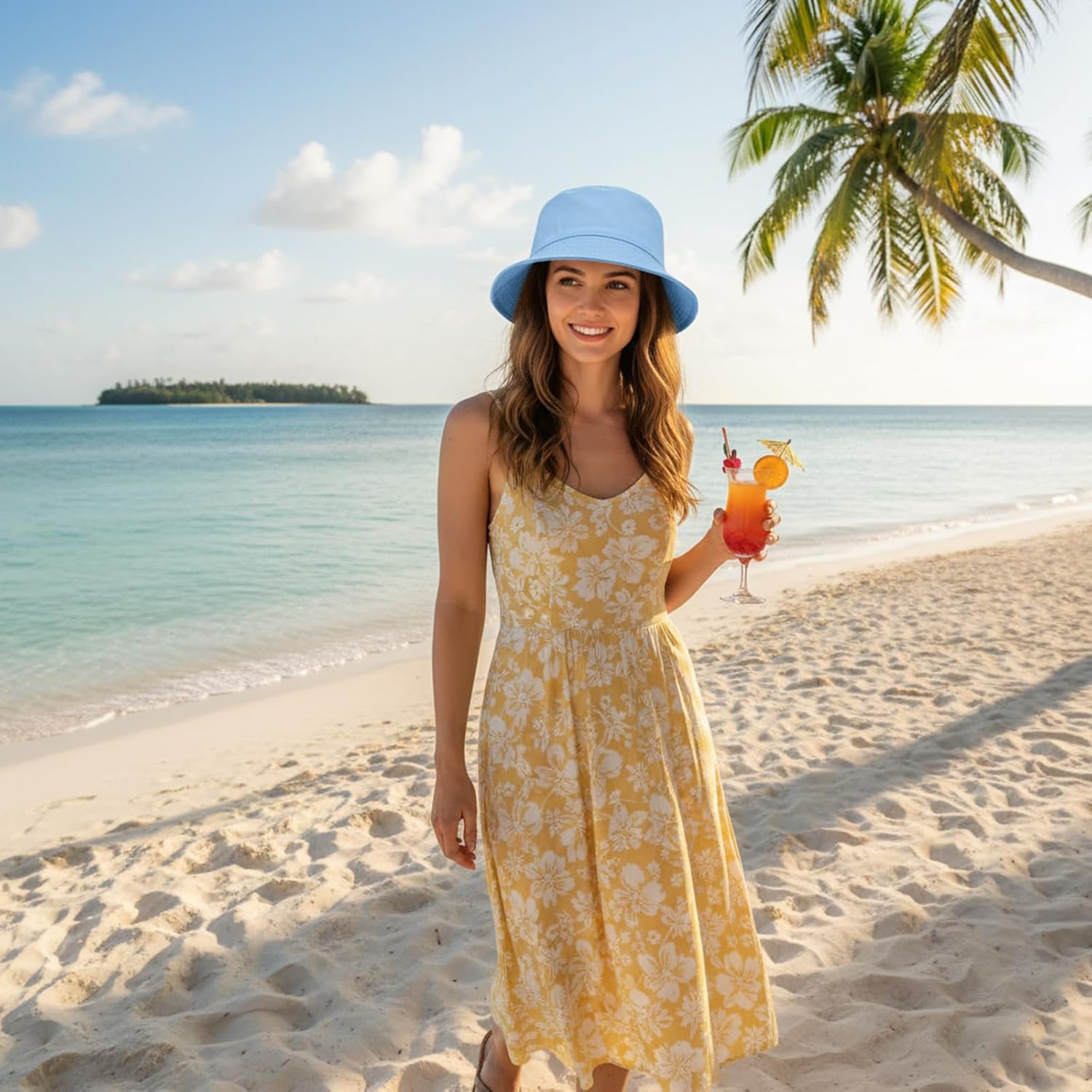 Unisex Bucket Hats Bulk, Solid Color Sun Hat Caps for Women Sumer Beach Outdoor Travel - Image 4