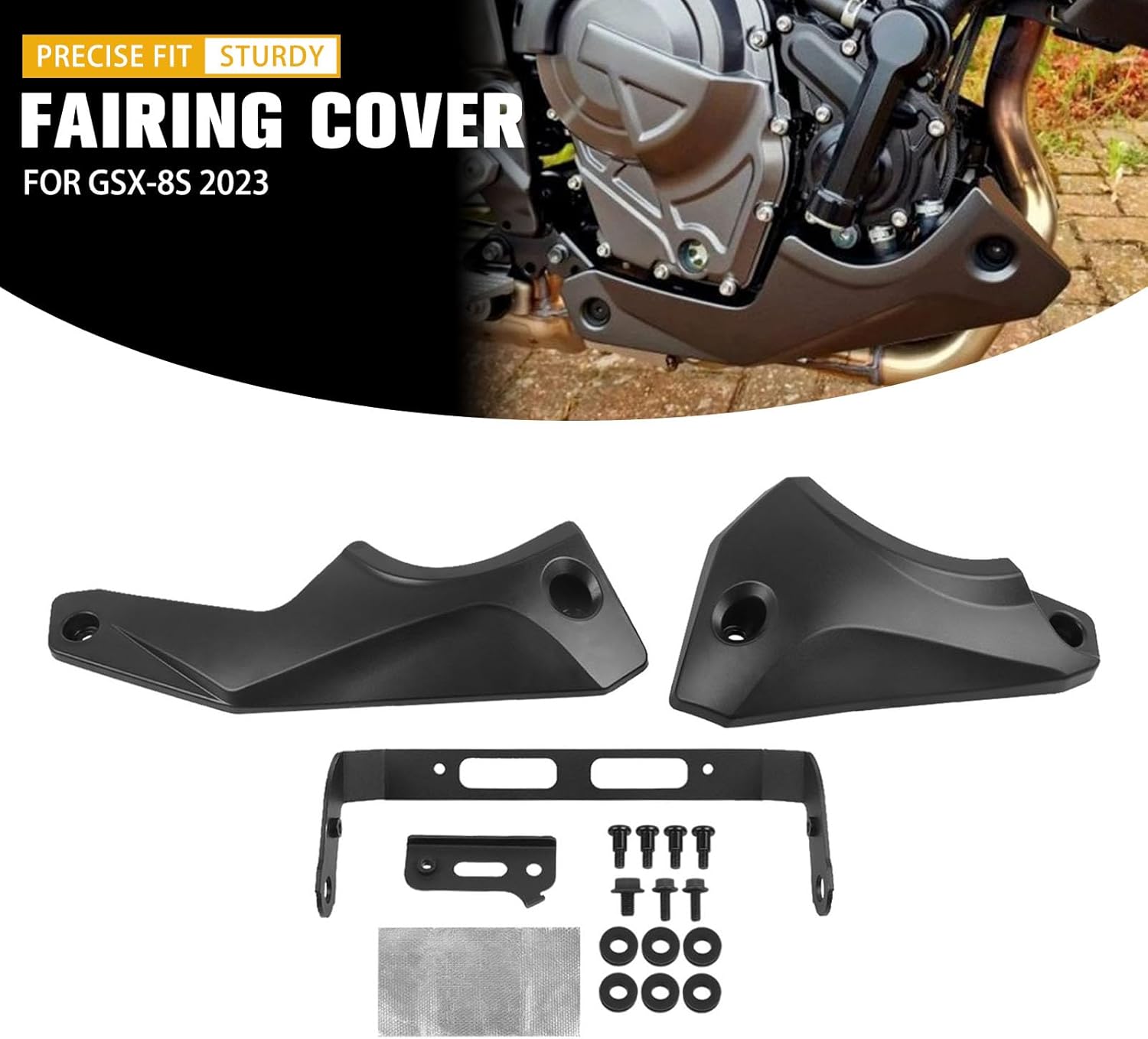 Motorcycle Engine Guard Belly Pan Spoiler Lower Fairing Replacement for Suzuki GSX-8S GSX8S GSX 8S 2023 2024 2025 Bellypan Body Engine Bottom Protection Cover (Type A)