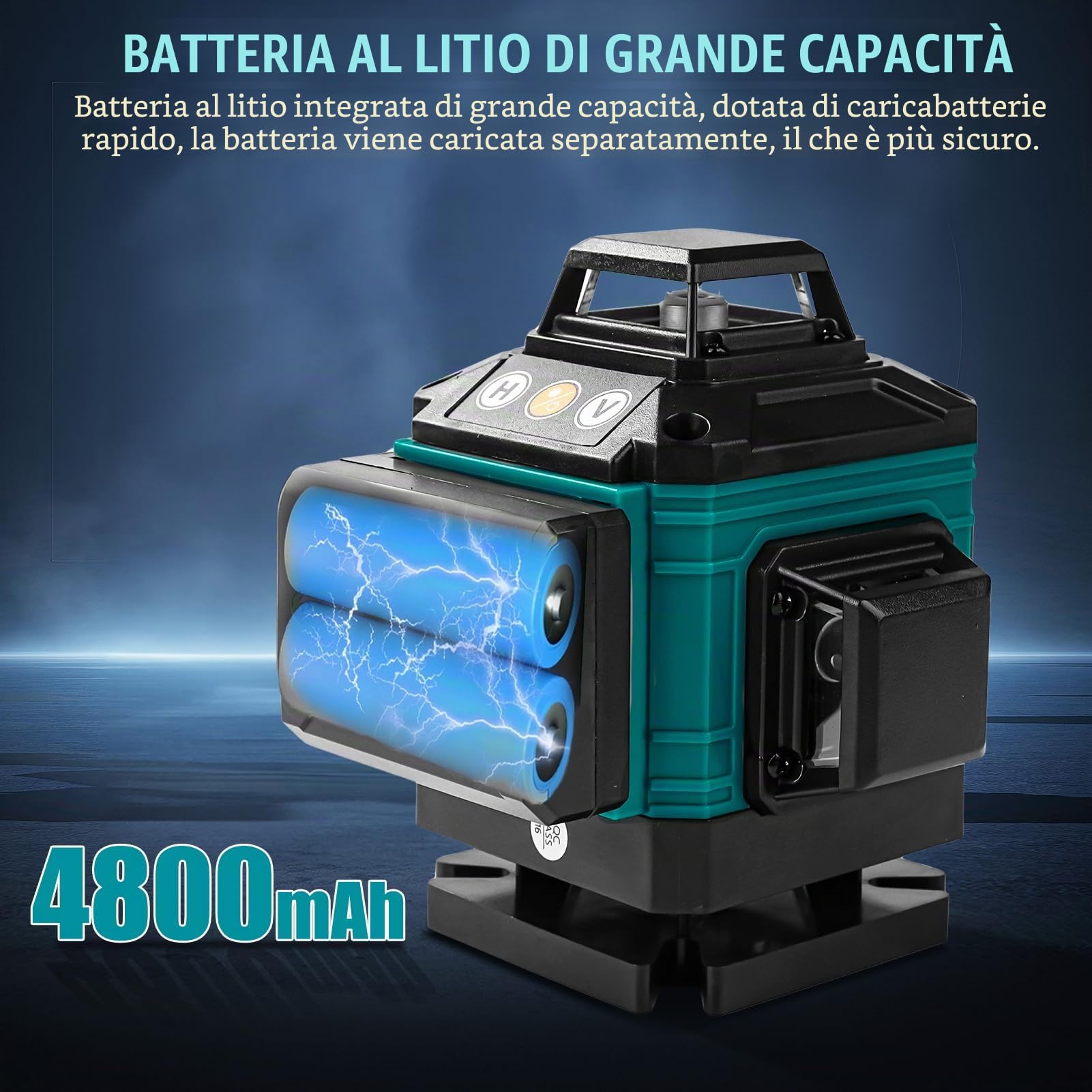 Livella Laser Autolivellante 360 Rotante, 4D 16 Linee Livello Laser con 1,2M Treppiede Regolabile, Visibile e Preciso, per Immagini Scaffali o DIY, 4,8Ah Batteria Ricaricabile(Verde e Nero)