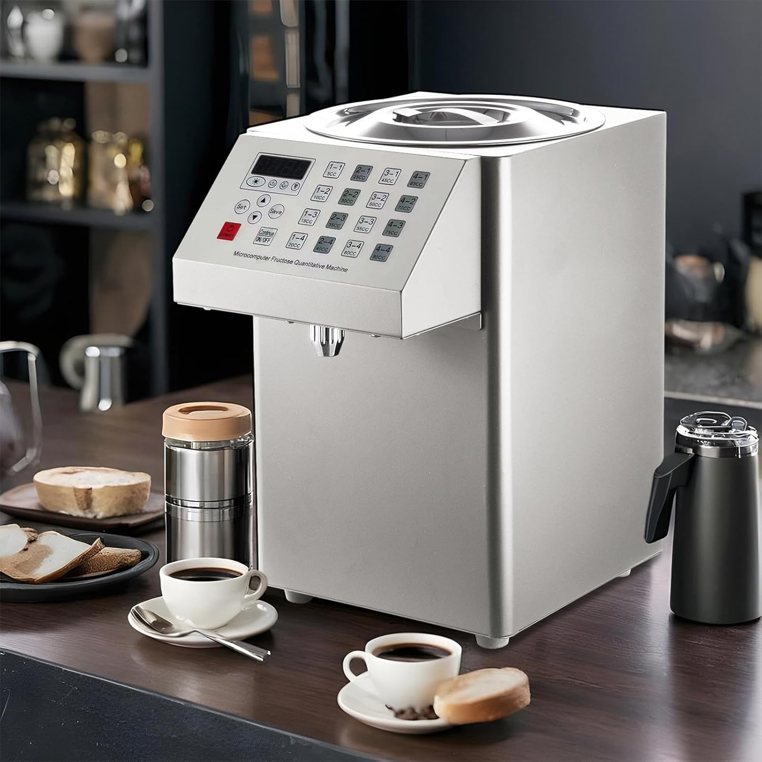 Fructose Dispenser Machine | Electric Fructose Sugar Syrup Quantitative Machine | Coffee Bubble Tea Milk Tea Equipment for Tea Shop, Hotel, Bakery
