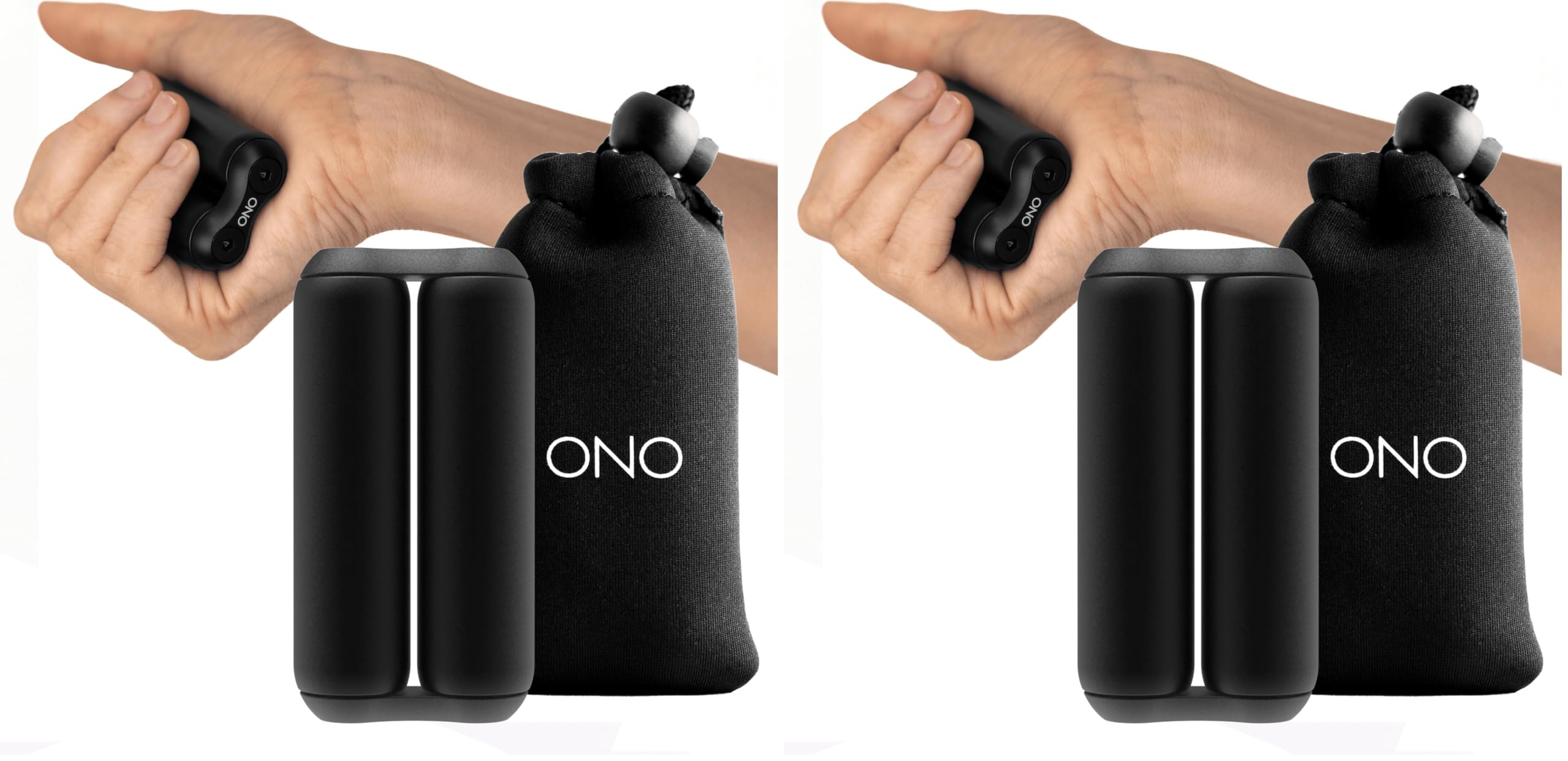 ONO Roller - Handheld Fidget Toy for Adults | Help Relieve Stress, Anxiety, Tension | Promotes Focus, Clarity | Compact, Portable Design (Black, Junior Size - Aluminum) (Pack of 2)