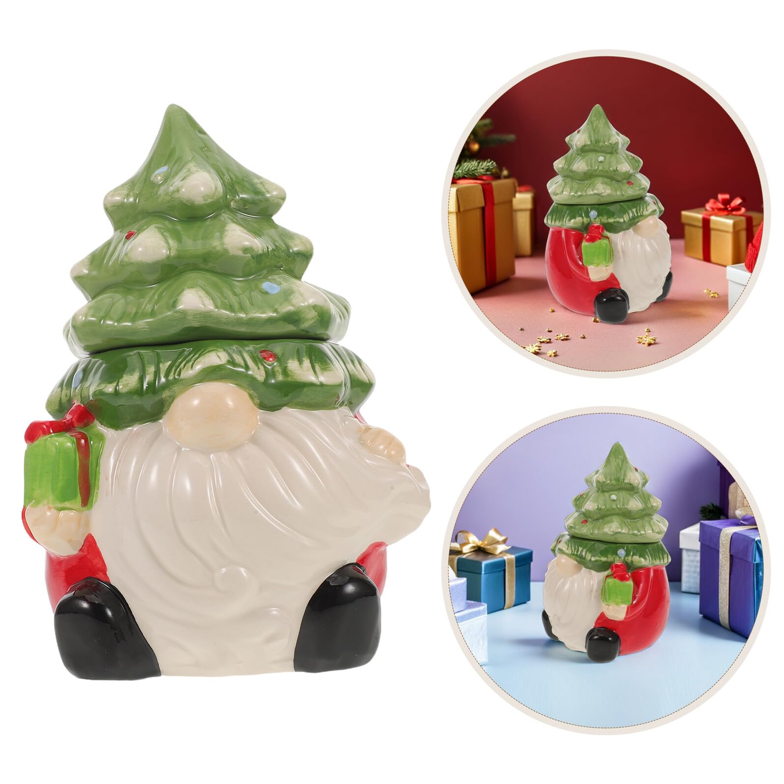 Lurrose Bocaux à Biscuits Céramique Boîtes Décoratives Festives avec Couvercle pour Bonbons et Biscuits Pendant Les Fêtes