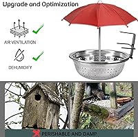 Vista 3 de Comederos de ardillas removibles para exterior - Comedero de ardillas de metal para alimentar maíz, regalos para ardillas - Fácil de instalar El