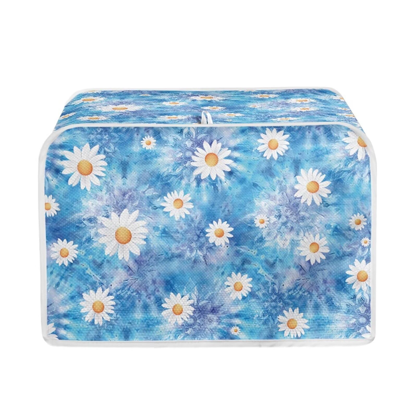 Talayituse Boho Mandala Daisy Flower Print Toaster Cover 2 Slice Wide Slot, Lightweight Bread Maker Cover Dust Protection Washable Appliance Bag, S