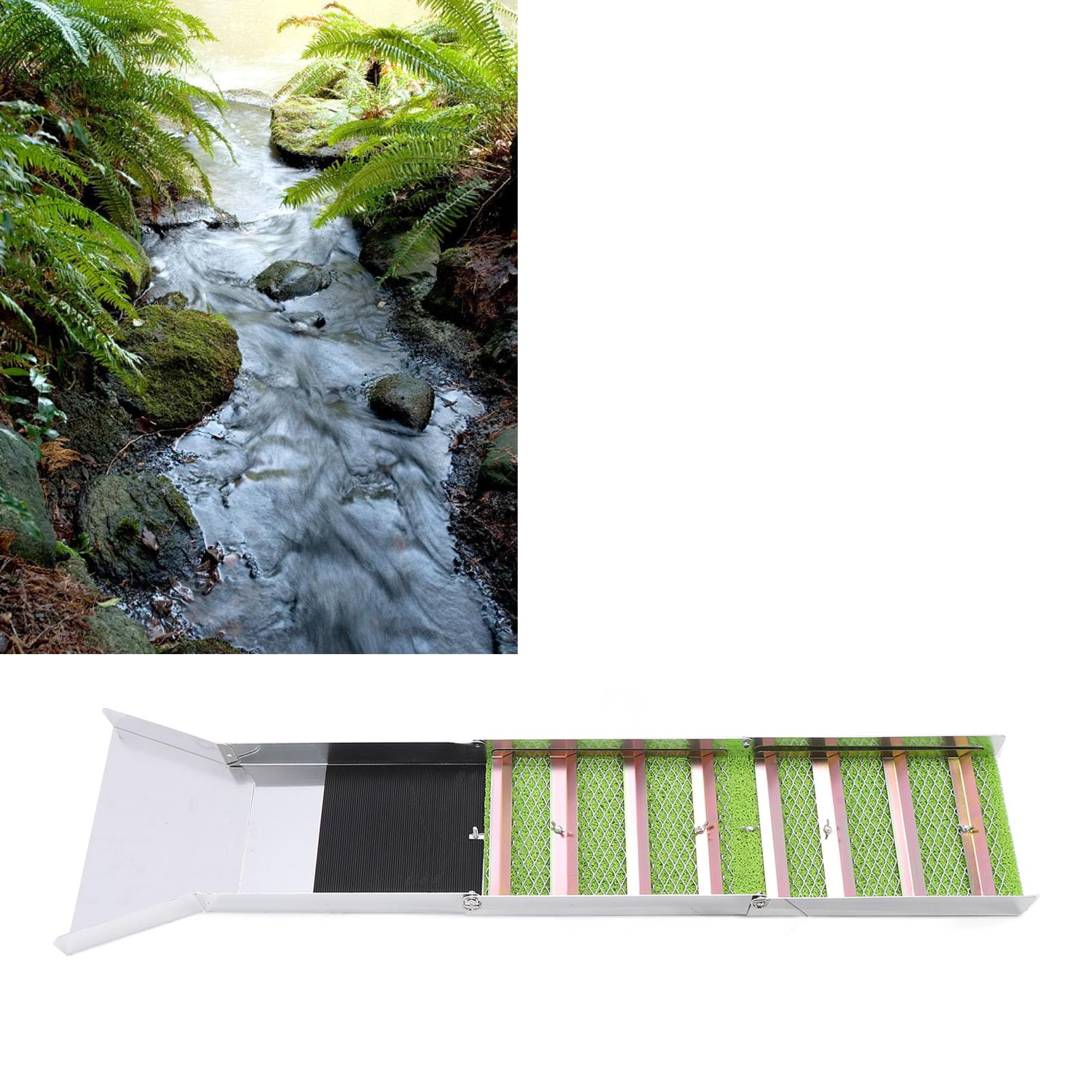 Scatola di Chiusura Pieghevole 50 Pollici in Lega di Alluminio, Scatola di Chiusura Portatile per Estrazione 'oro, Prospezione 'oro per Fiume, Ricerca 'oro Dragaggio
