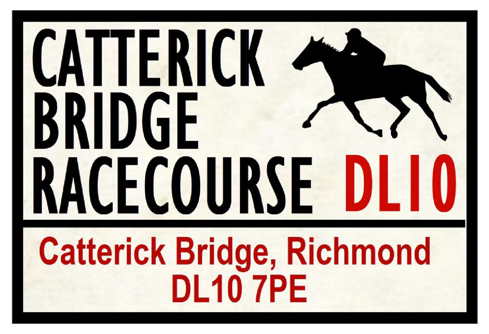 Yelaceccb Horse Racing Road Signs (Catterick) 8X12 Inches