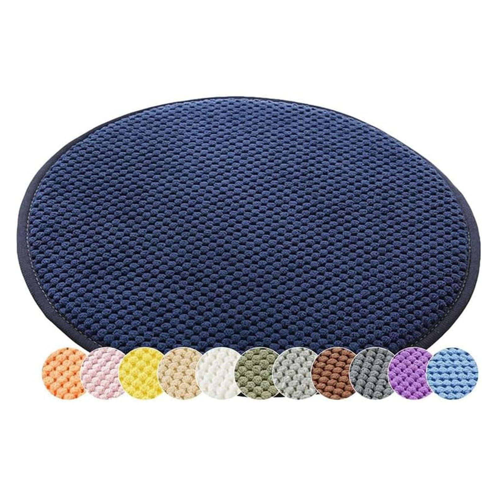 Round Chair Cushions Pack of 4 Corduroy Seat Cushions for Home Garden Office Non Slip Upholstery Cushions (Dark Blue 50 * 50cm)