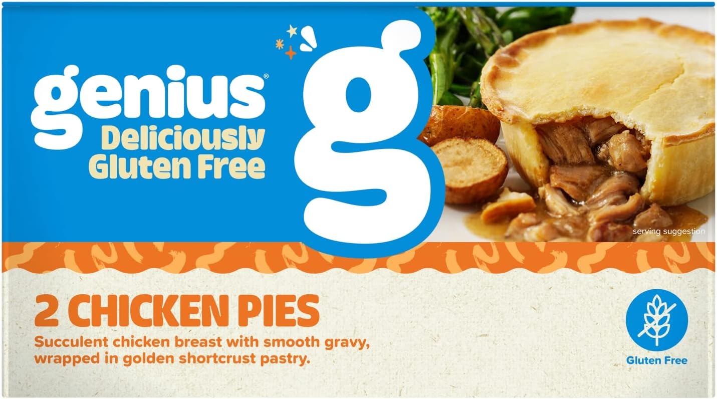 Genius Gluten Free Chicken and Gravy Pies, 2 x 160g (Frozen)