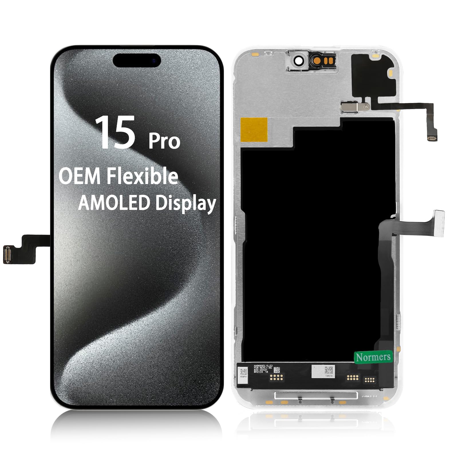 Photo 1 of ?with Light Sensor Flex?OEM-Grade for iPhone 15 Pro Screen Replacement, 6.1-Inch ProMotion 120Hz Dynamic AMOLED Display, Equipped with 3D Touch lcd Digitizer, Protective Film and Repair Tools
