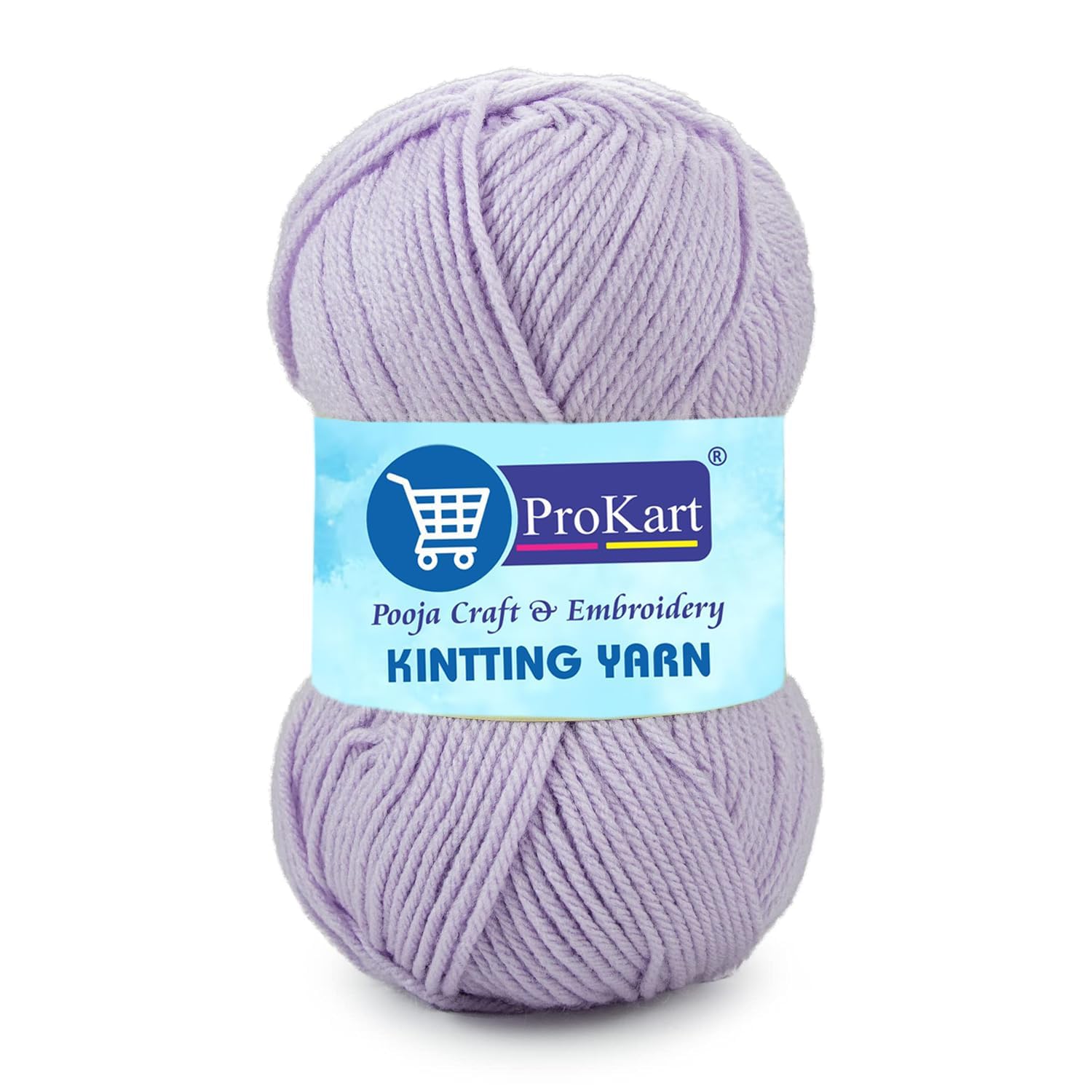 ProKart Premium Woolen 4 Ply Hand Knitting Wool Yarn | Fine Weight Soft Yarn for Sweater, Scarf, Hat, Baby Clothes, Purse, Gift Bags & DIY Craft Accessories (Lavender, 100gms x 1 Pack) - PRO01