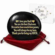 Fathers Day Gift for Dad from Daughter, I Love You Dad Gifts Card, Unique Meaningful Sentimental Personalized Engraved Rock from Son, You Are My Rock Gifts for Father