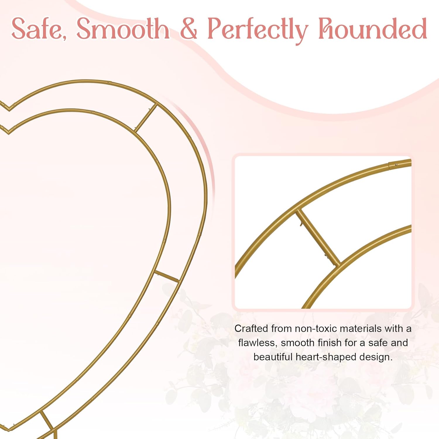 Metal Double Heart Arch Stand for Proposal, Heart Shaped Balloon Arch Stand，Heart Shaped Arch Frame, for Proposal Ceremony, Valentine's Day, Engagement, Birthday Party Baby Shower Decoration Decor