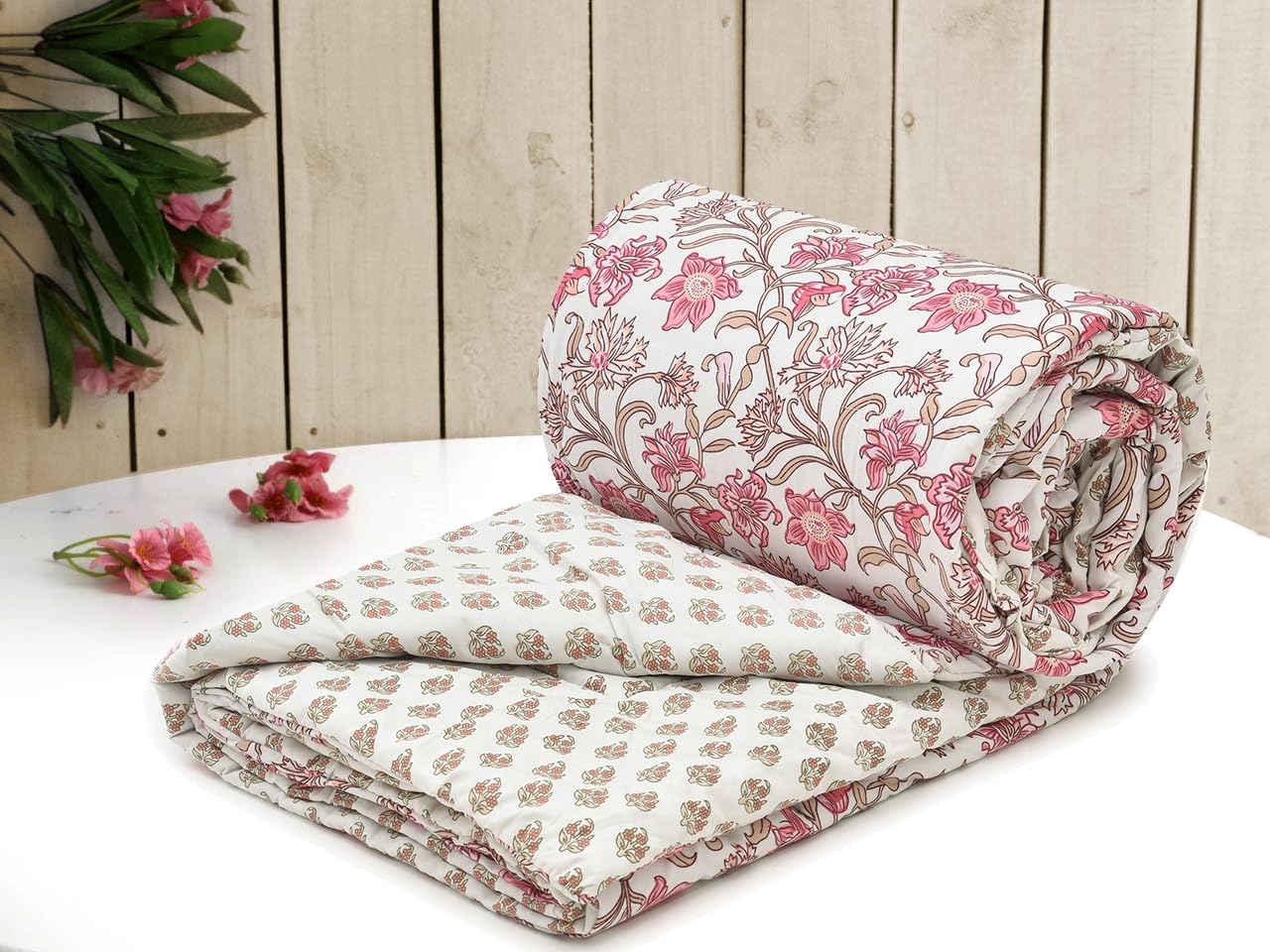 RRC Super Soft Quilted Comforter for Double Bed - Luxury King Size (90x100 Inches), 220 GSM Breathable Microfiber, Cozy All-Season Printed Quilt,Gift for All Occasions-image-19