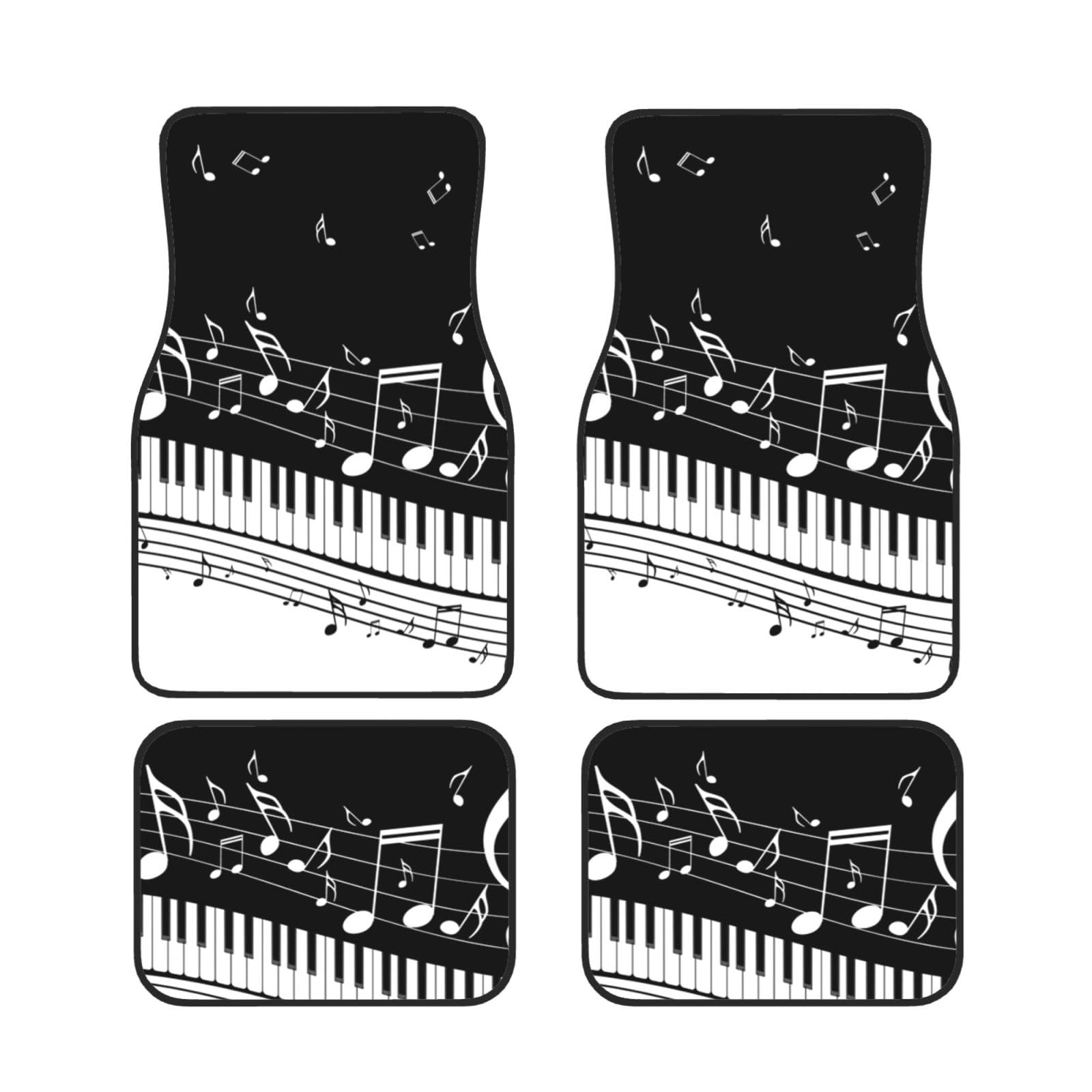 Klawisze fortepianowe z nuty drukowane dywaniki samochodowe 4-częściowy zestaw uniwersalne dywaniki samochodowe