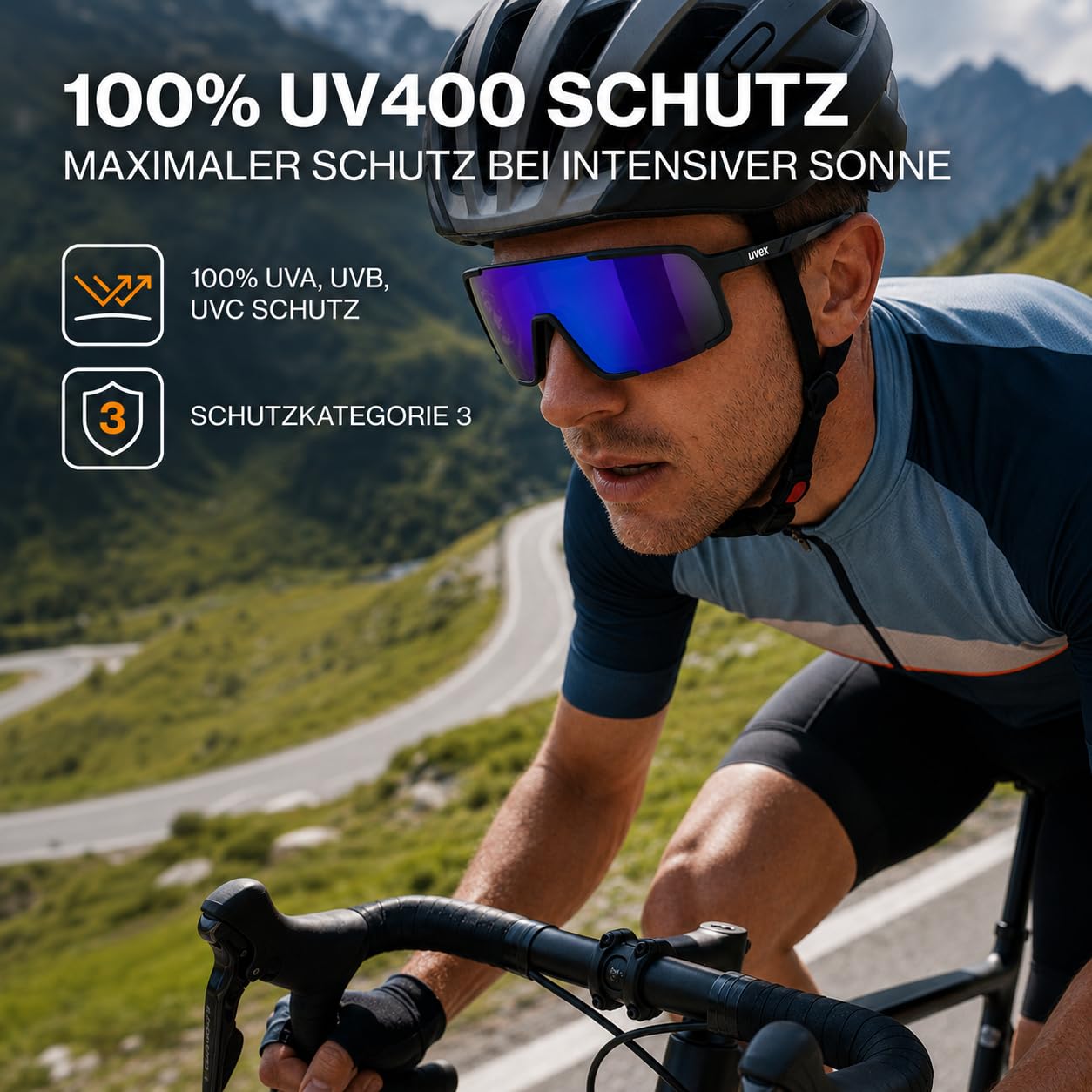 Uvex Cellon - Gafas de sol deportivas para hombre y mujer, ligeras, con lentes de espejo