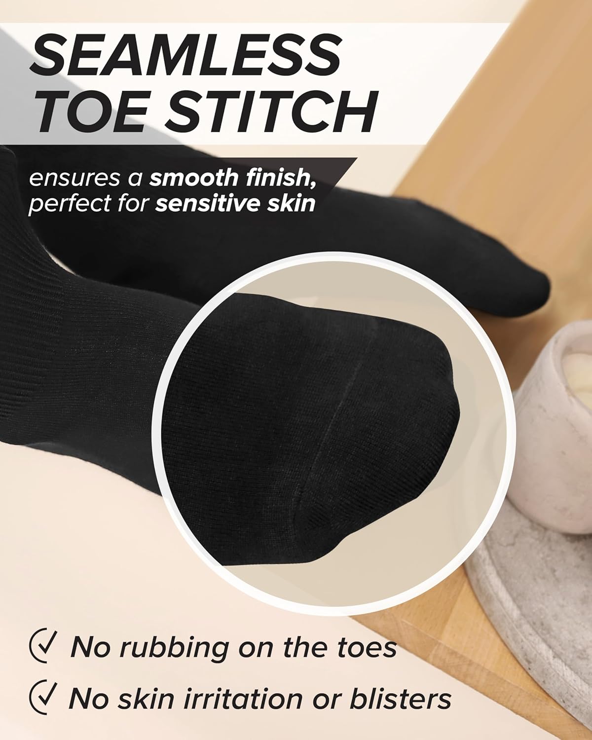 Men's Extra Wide Top Loose Fitting Diabetic Socks (3 PAIRS) Non Binding for Swollen Feet Ankles Legs - Image 5