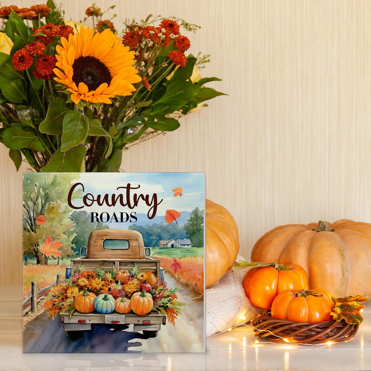 Snapklik.com : Fall Home Decor Pumpkins Truck Decorations Farmhouse ...