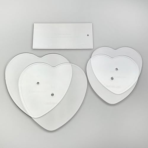 Miniatura 2 de CAKESAFE Kit de necesidades desnudas en forma de corazón - Discos acrílicos transparentes de 2-6.5 y 8.5 pulgadas de " - Herramienta de glaseado
