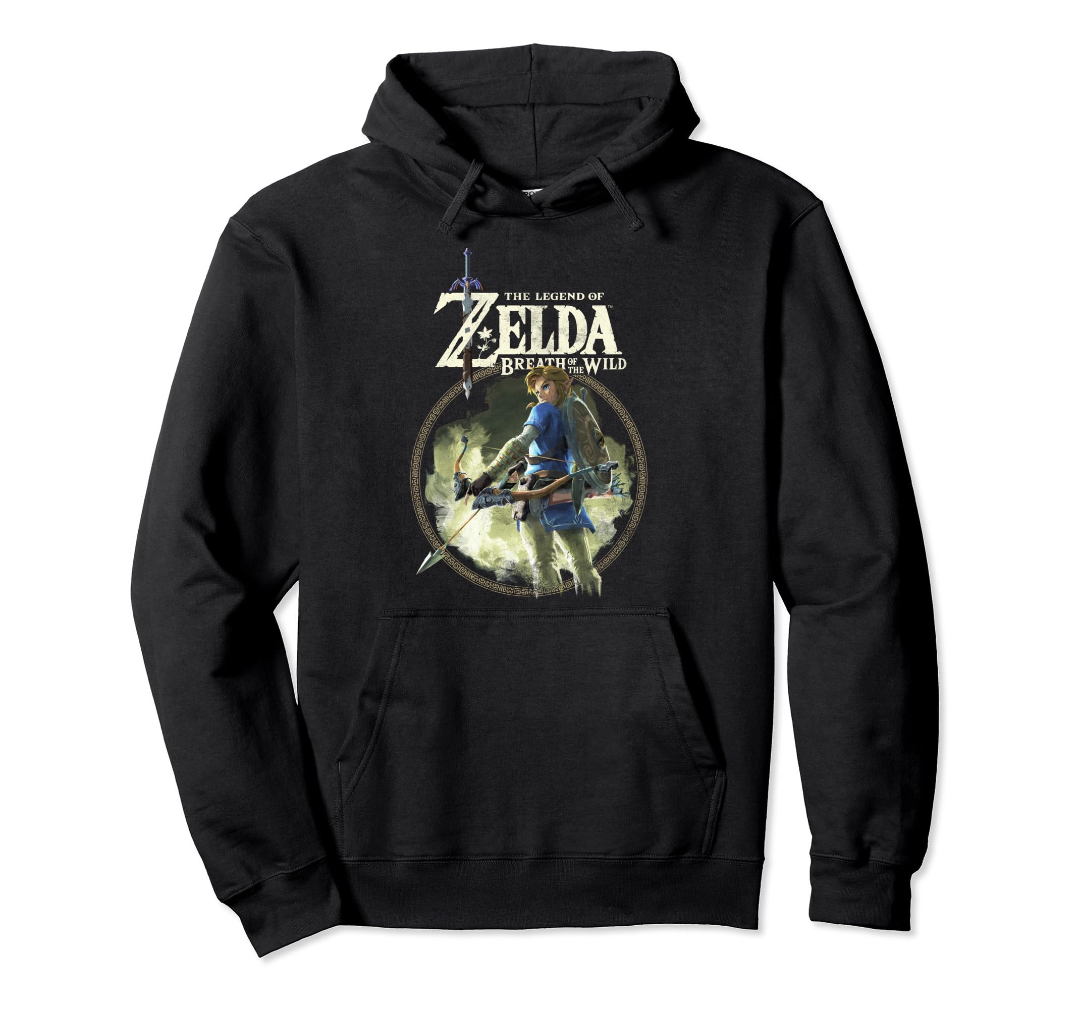 The Legend Of Zelda Breath Of The Wild Link Circle Portrait Pullover Hoodie