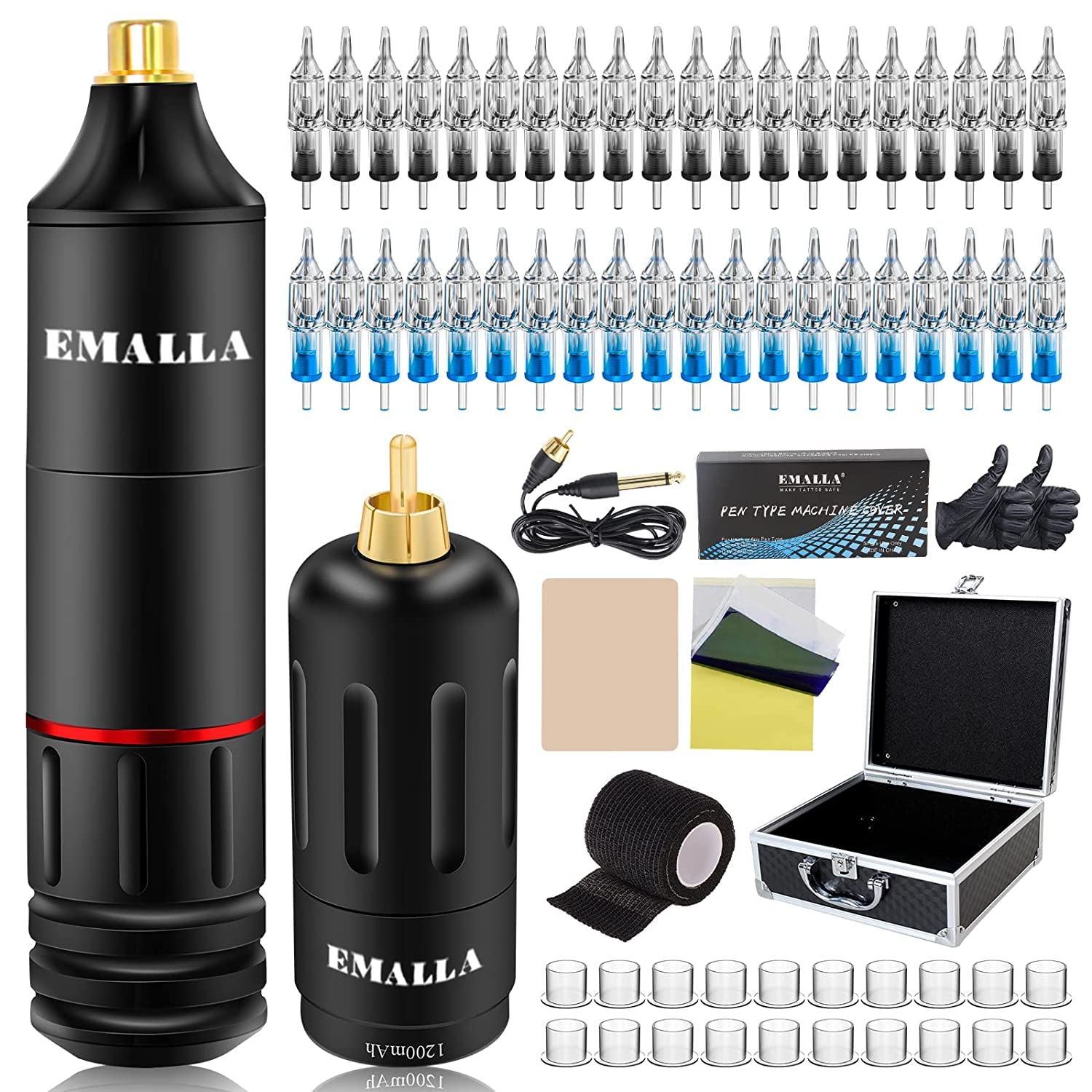 Machine Pen Kit - Emalla Wireless Machine Kit with 1Pc Wireless Power Supply for Beginners and Artists