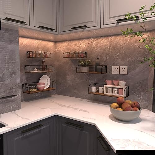 Miniatura 2 de Giftgarden Paquete de 6 estantes flotantes para montaje en pared estantes rústicos para colgar en la pared estantes de pared para baño cocina
