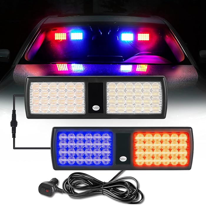 Buy Lattofigy 2 in 1 Red/Blue LED Visor Strobe Lights Flashing Lights