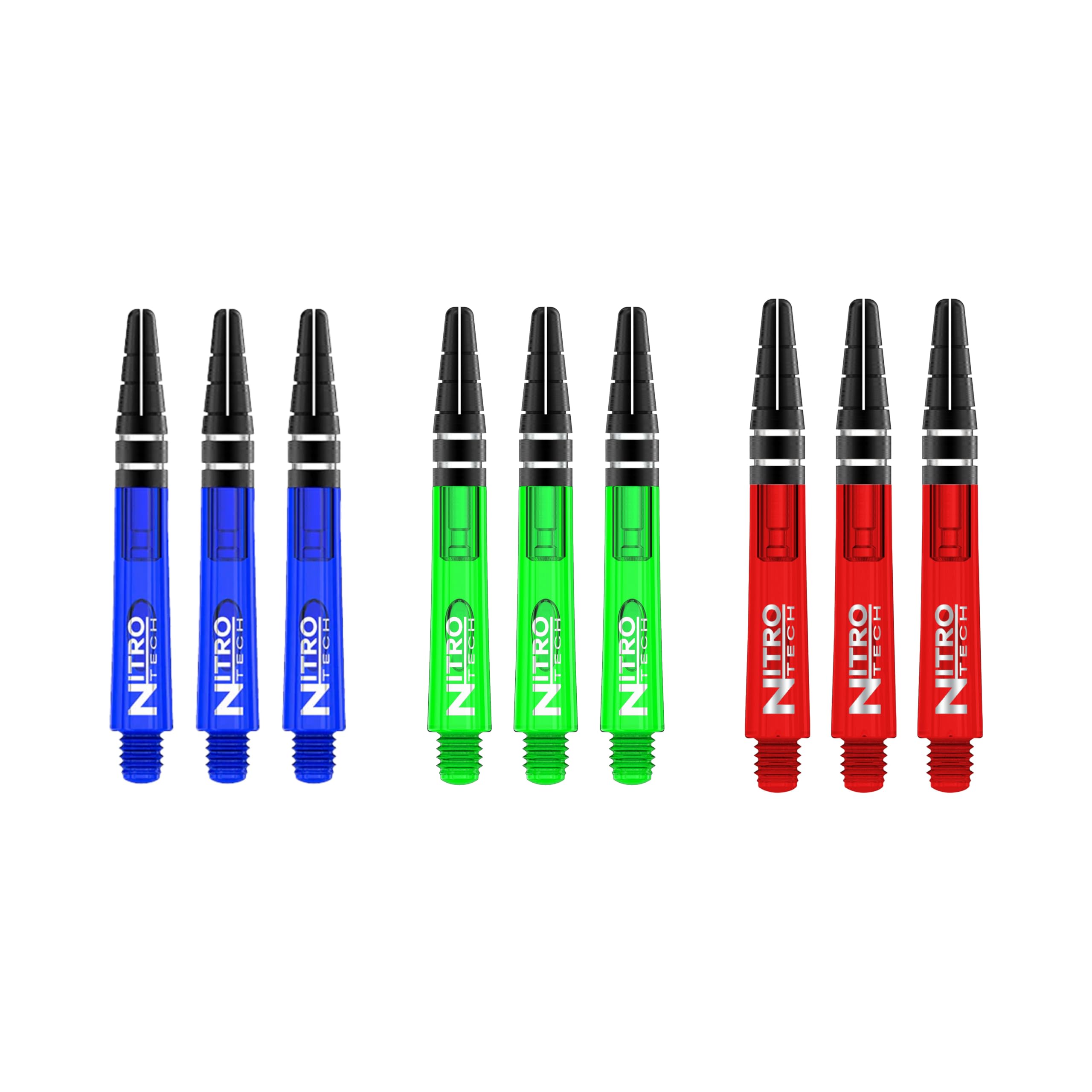 RED DRAGON Nitrotech Alberi Freccette Aste Corti Multipack 2-3 Set per Confezione (9 Alberi Freccette Aste in Totale)