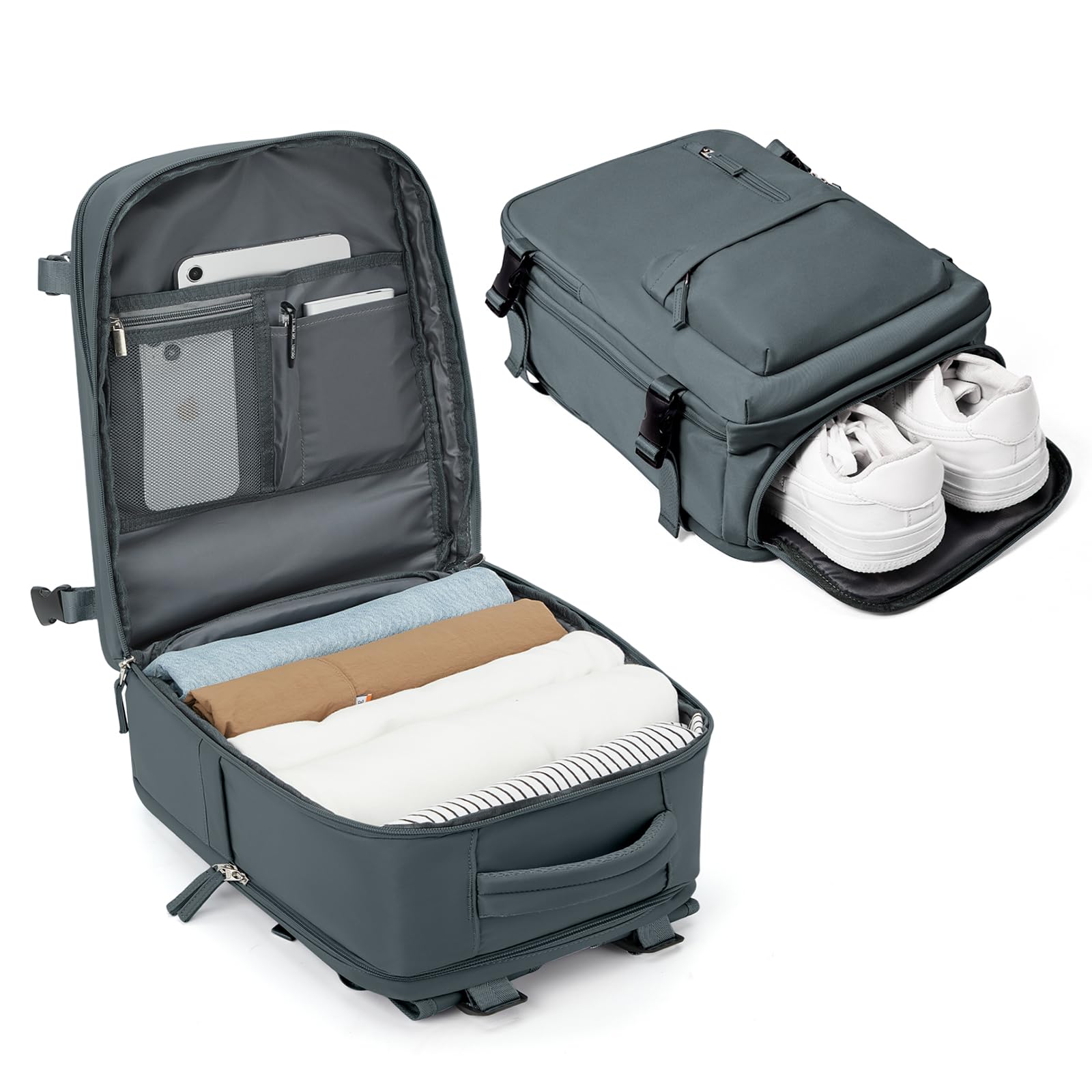 BJLFS Borse da Cabina per Ryanair 40×20×25 Bagaglio a Mano Easyjet 45×36×20 Borsa Zaino da Viaggio, Zaino da trekking,Zaino Casual per laptop da 14 pollici per scuola