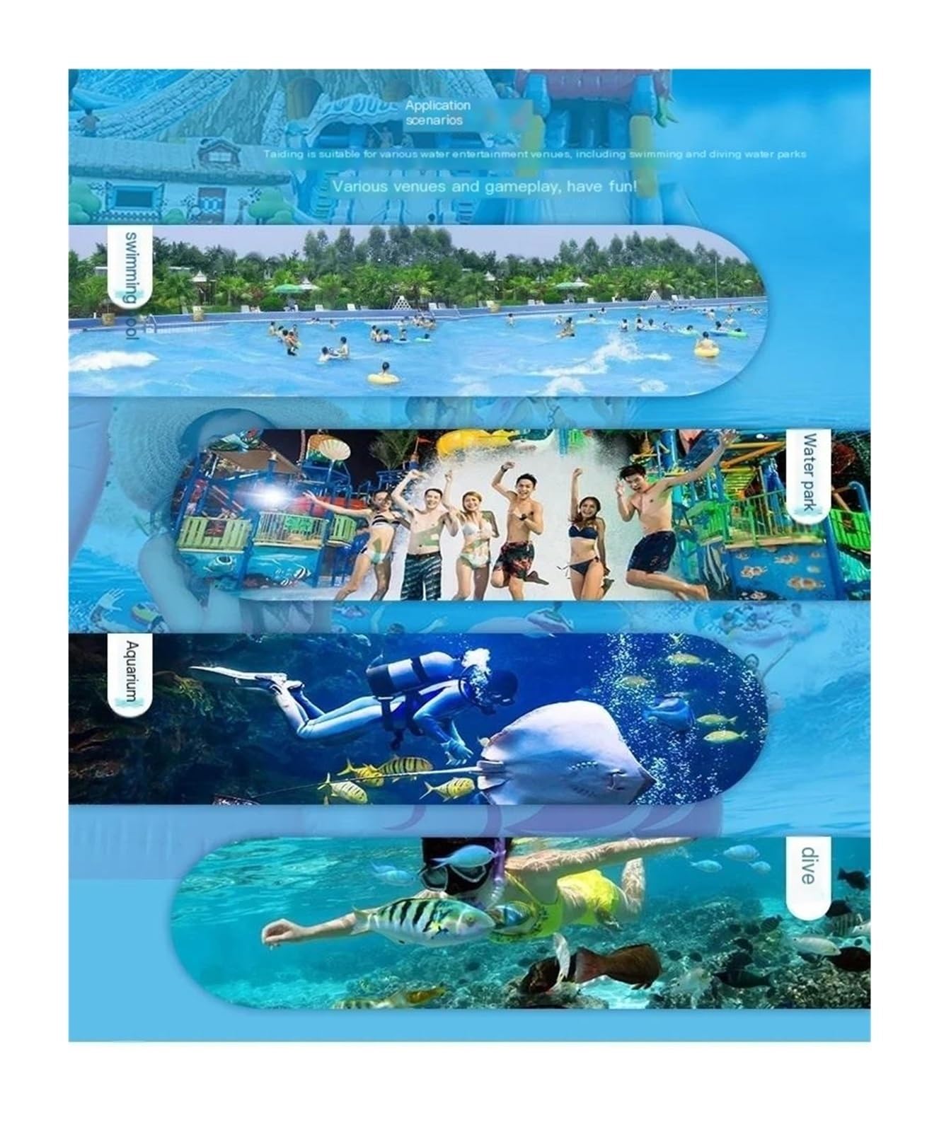 Scooter subacqueo Scooter Elettrico per Immersioni subacquee Scooter subacquei Nuoto Elica a velocità Regolabile Attrezzatura Sportiva per d'Acqua Elica-Leggera
