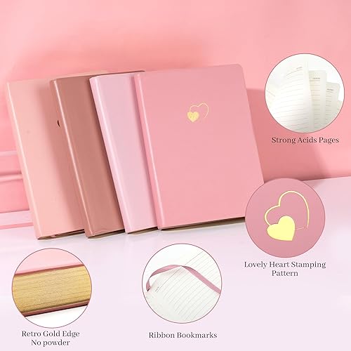Miniatura 22 de CAGIE Lined Journal Notebook for Women and Girls 256 Pages Cute Diary with Heart-Shaped Leather Journals for Writing A5 Soft Cover Notebooks for