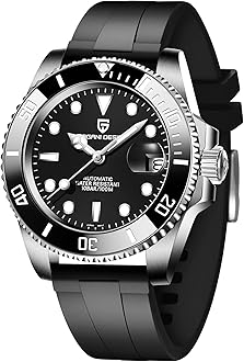 Pagani Design Automatic Mechanical Watch for Men PD1661, nh35 Movement, Sapphire Glass, Rubber Strap, 40mm