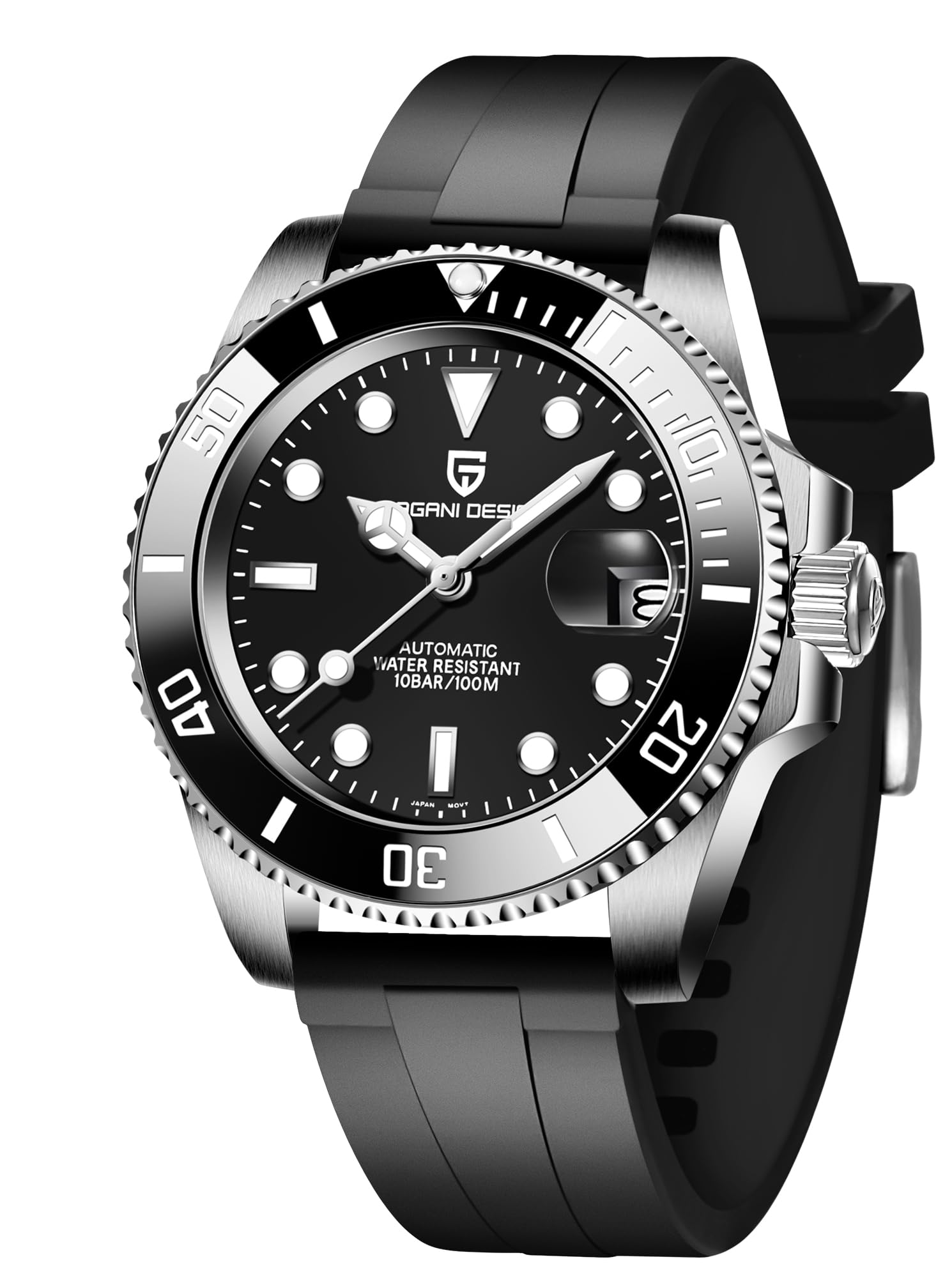 CEYADG Pagani Design Automatic Mechanical Watch for Men PD1661, NH35/NH36 Movement, Sapphire Glass, Stainless Steel Watch, 40mm，Date Display