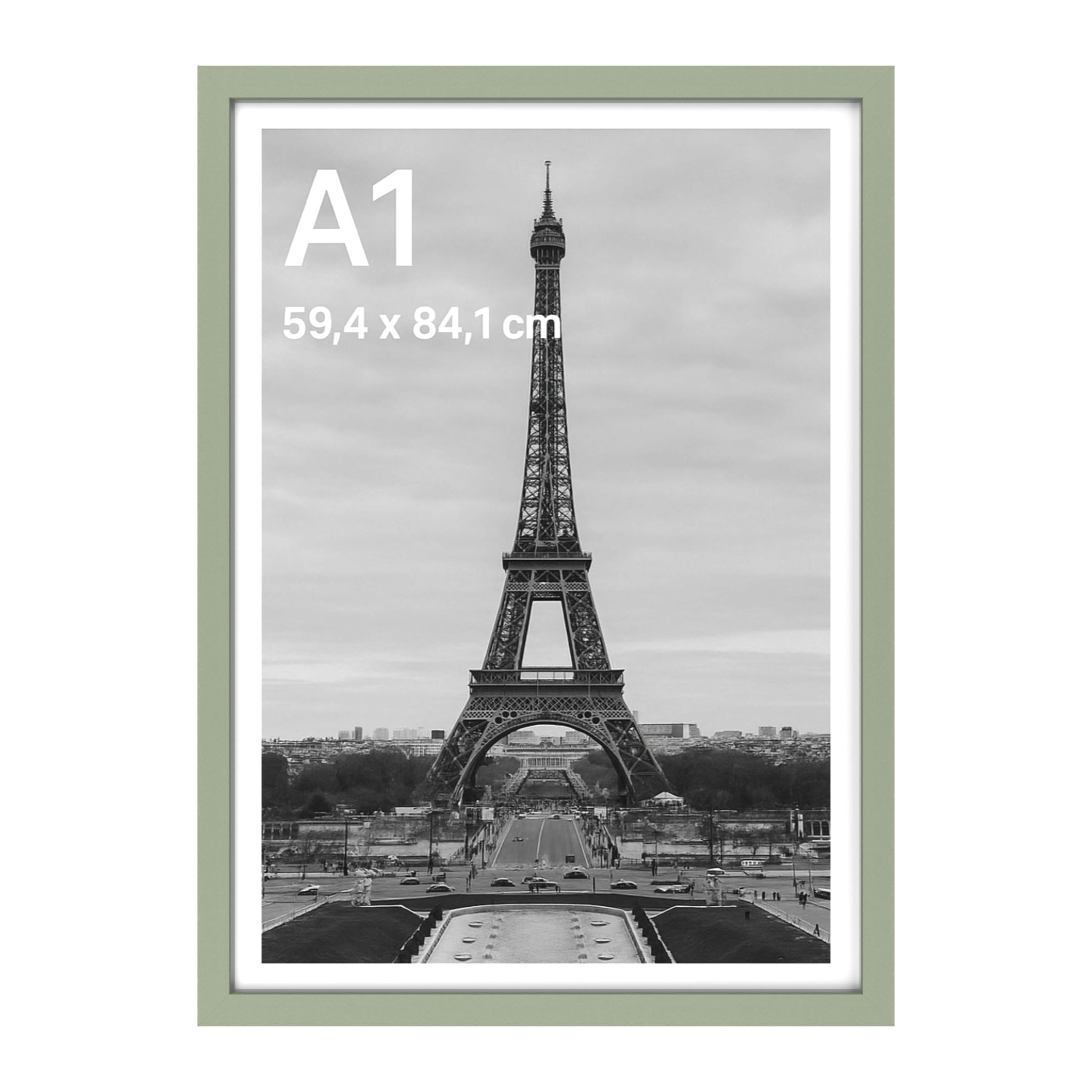 Stunning Large A1 Photo Poster Certificate Frame (59.4 x 84.1 cm) with Backboard and Styrene Included for Portrait and Landscape Display Wall Hanging, Green, A1 1Pack — image 1