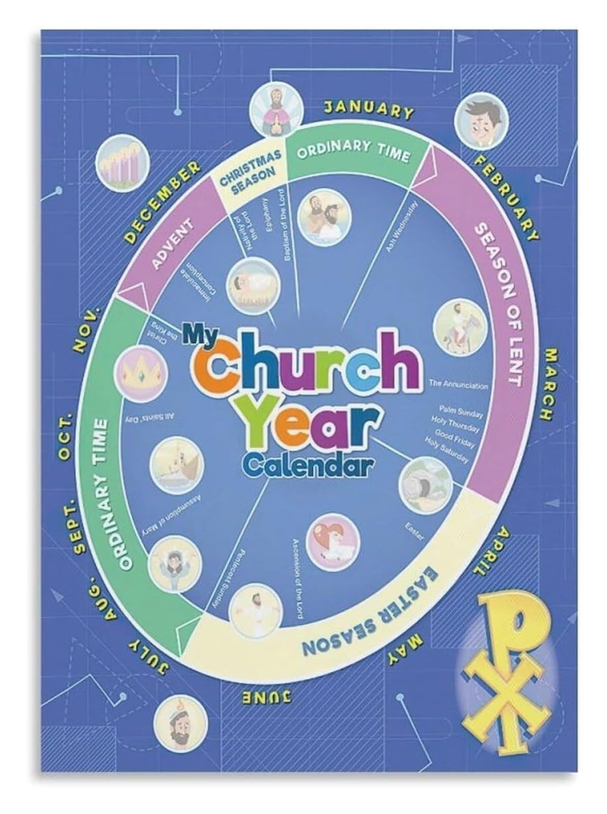 HGETJOHXEM What Color is Today? Liturgical Calendar Poster, Interactive Catholic Canvas Art for 's Church, Family Catechesis(Unframed,08x12inch(20x30cm))