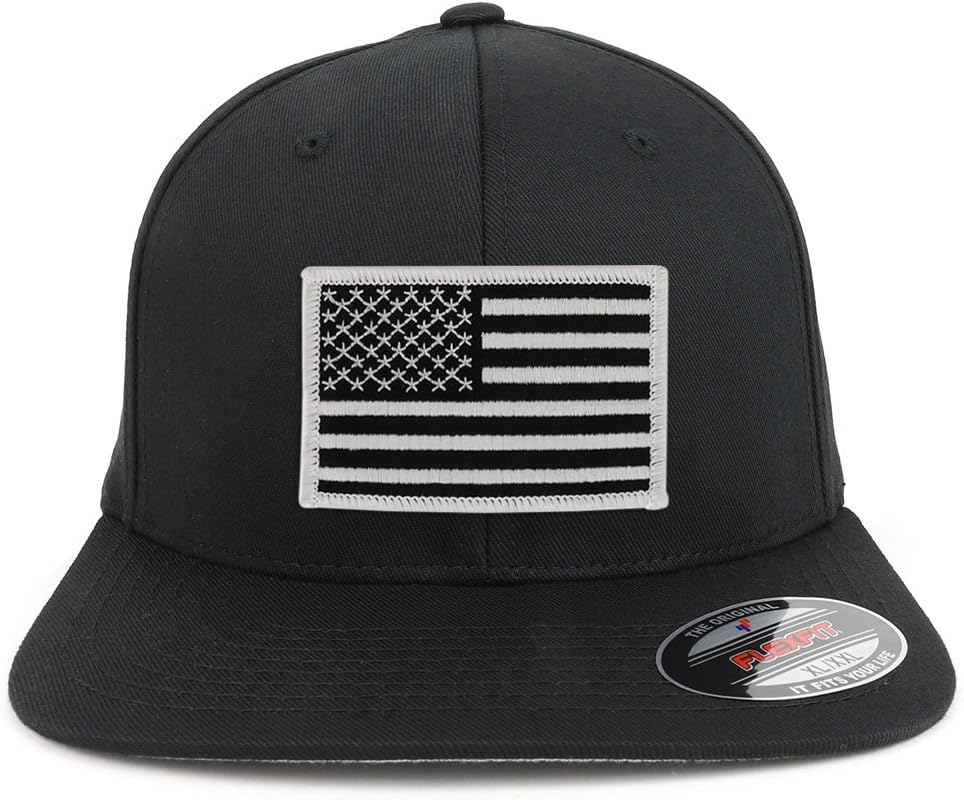 Armycrew XXL USA American Flag Embroidered Iron On Patch Cap - Image 2