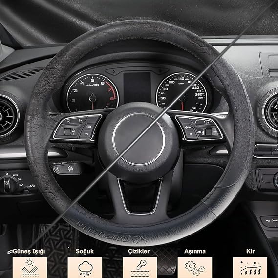 MICHELIN MC1003NAZ Premium Faux Leather Steering Case, BLUE