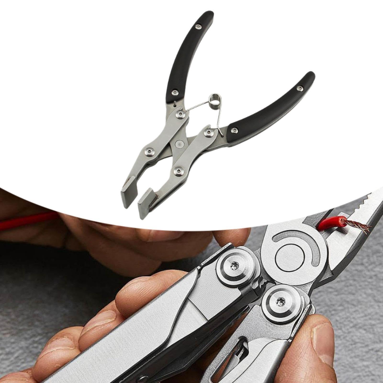Alicates de Presión para Cuero, Alicates Planos, Alicates de Sujeción de Bordes para Trabajos en Cuero, Acero Inoxidable, Resistentes Al Desgaste, Aga, Mandíbula Máxima de 12 Mm