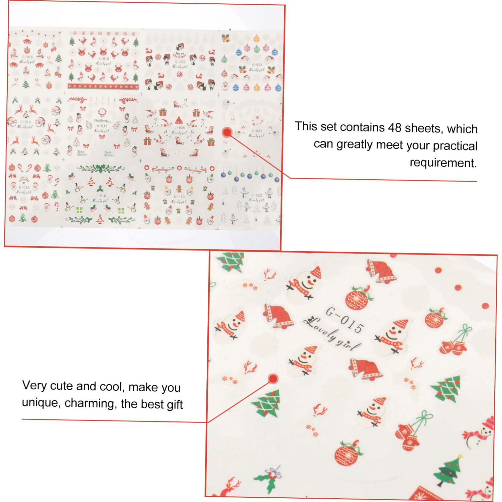 FRCOLOR 144 Fogli Adesivi Natalizi Decalcomanie Del Tatuaggio Di Natale Decorazione Delle Decalcomanie Per Di Capodanno Per Per Regali Di Natale Pvc