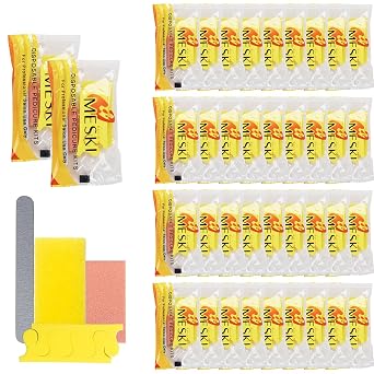 DDKPLASTIC 200-Piece Pedicure Kit for Foot Care Includes Yellow Pumice Pad, Mini Nail Buffer, Wooden Nail File 80/100 Grit, Toe Separators Professional Spa Tools for Home and Salon Use
