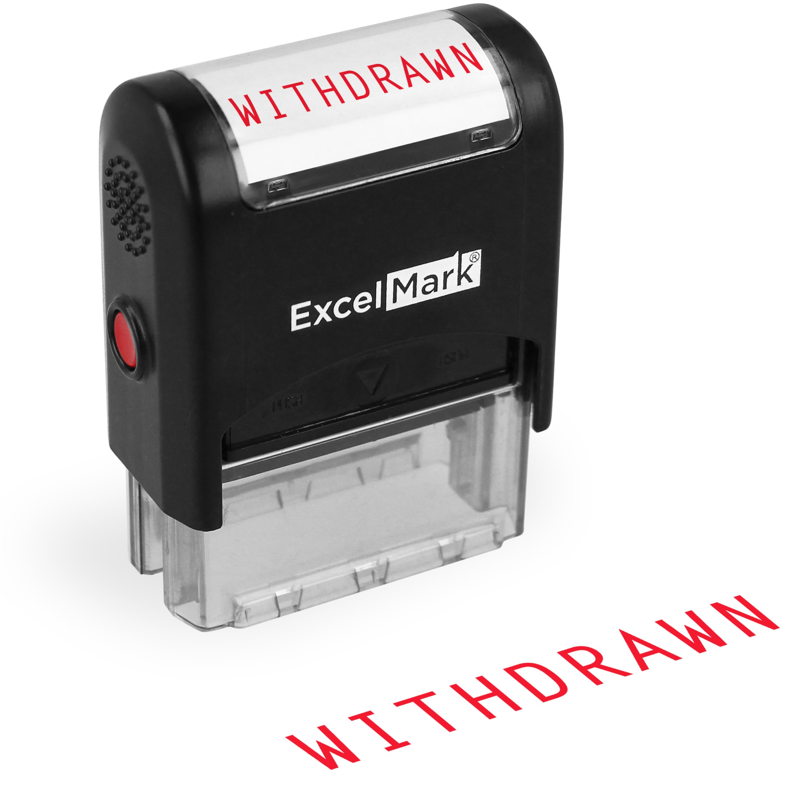 Amazon.com : ExcelMark WITHDRAWN Self Inking Rubber Stamp - Red