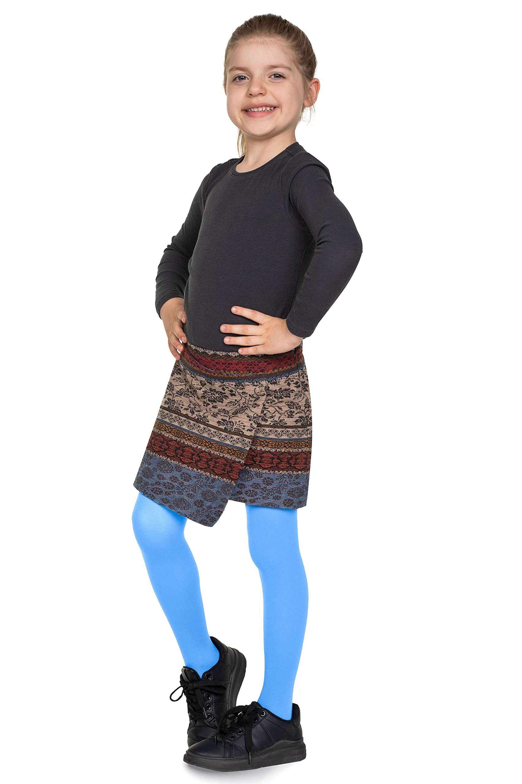 Collant Per Bambine 40 DEN - Morbidi, Opachi E Comodi Per Scuola, Danza O Tutti I Giorni - Taglie 3-12 Anni - Foto 5