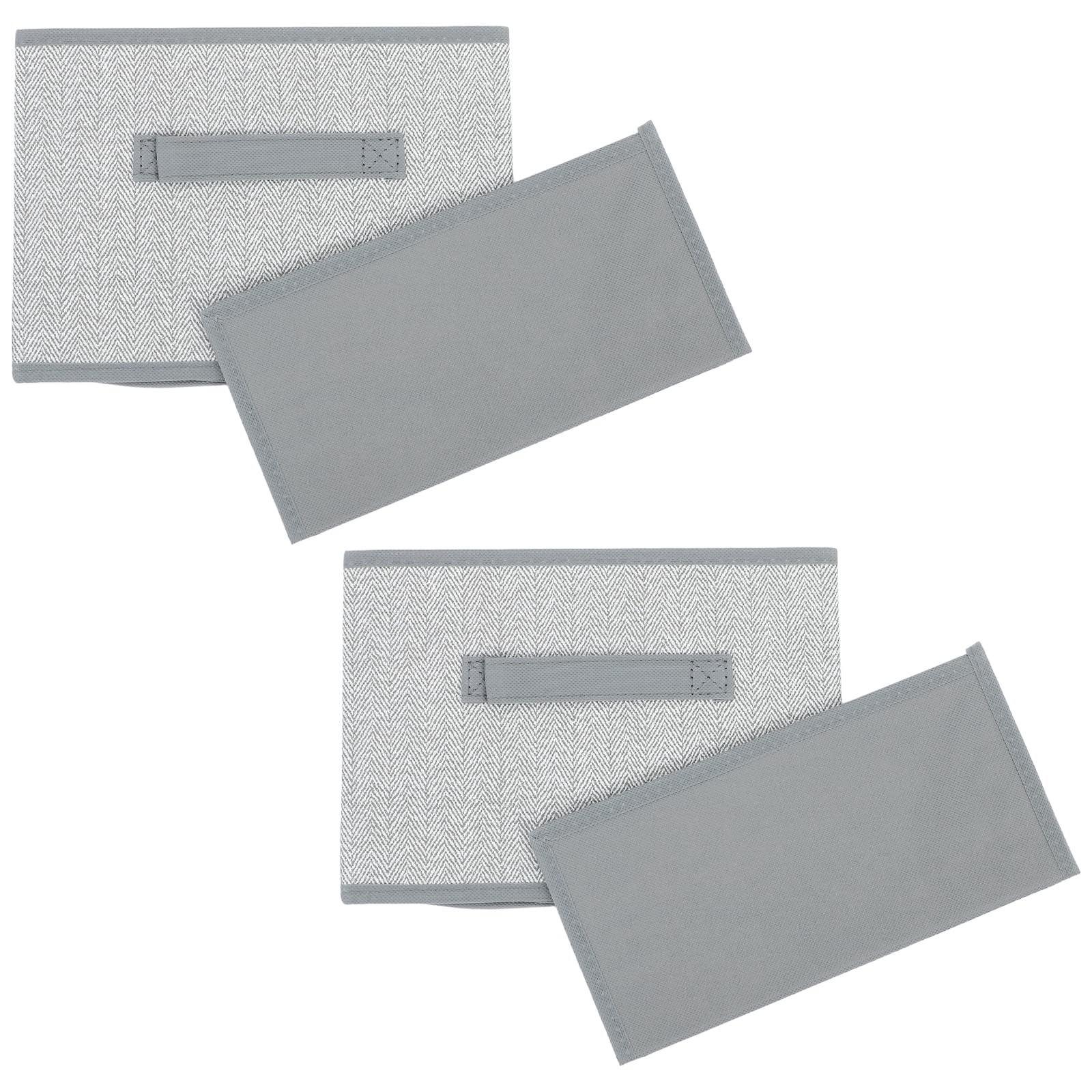 Lot de 2 Bacs de Rangement en Tissu Non Tissé Gris 16l pour Vêtements, Cubes de Placard Pliables, Organisateur de Garde-robe Multifonctionnel, pour Placard et Chambre