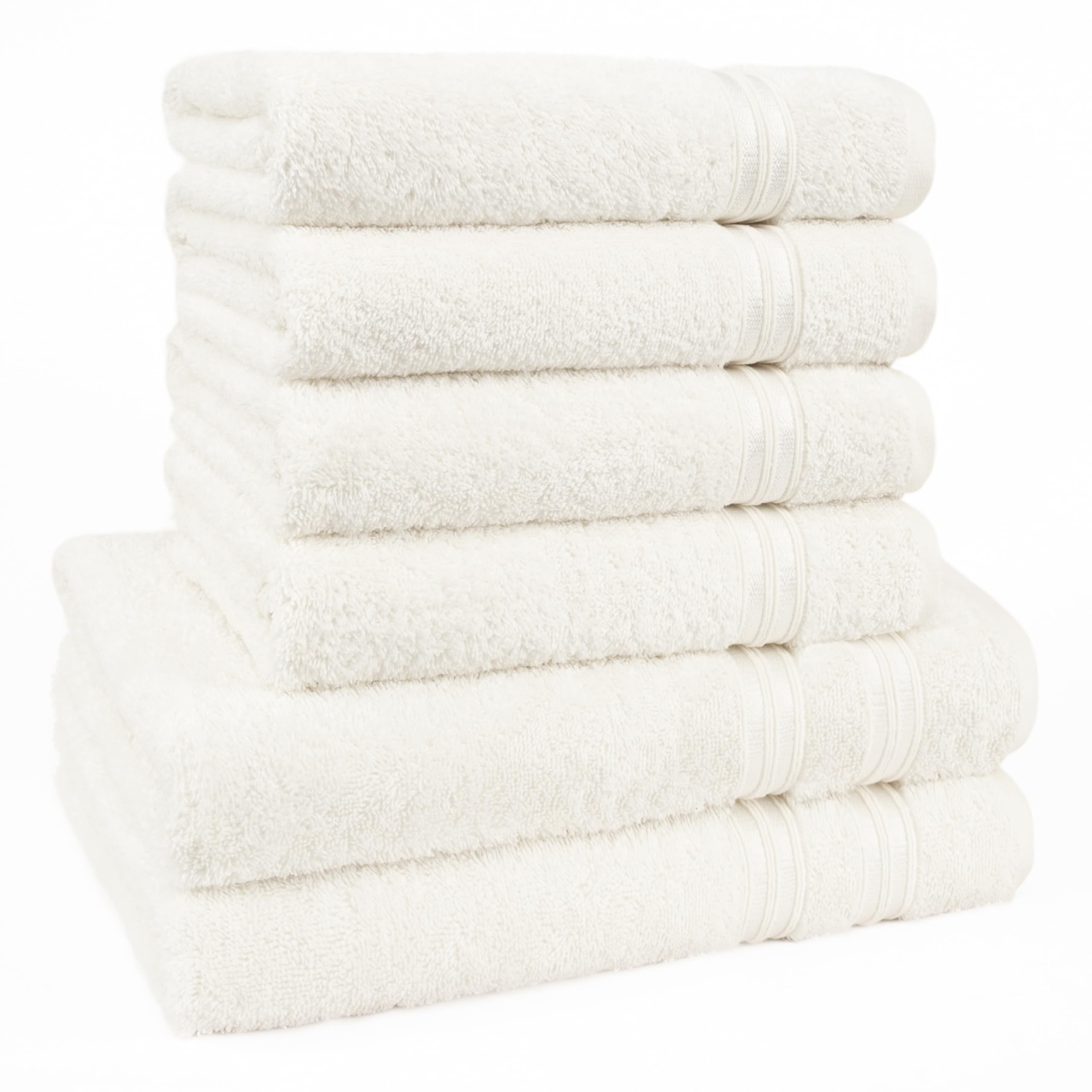 Hammetex Juego 6 Toallas, 2 de Baño 70x140 + 4 de Mano 50x100 cm, Algodón | 100% algodón rizo, certificadas OEKO-TEX, suaves y absorbentes, con presilla, toallas de ducha para el baño