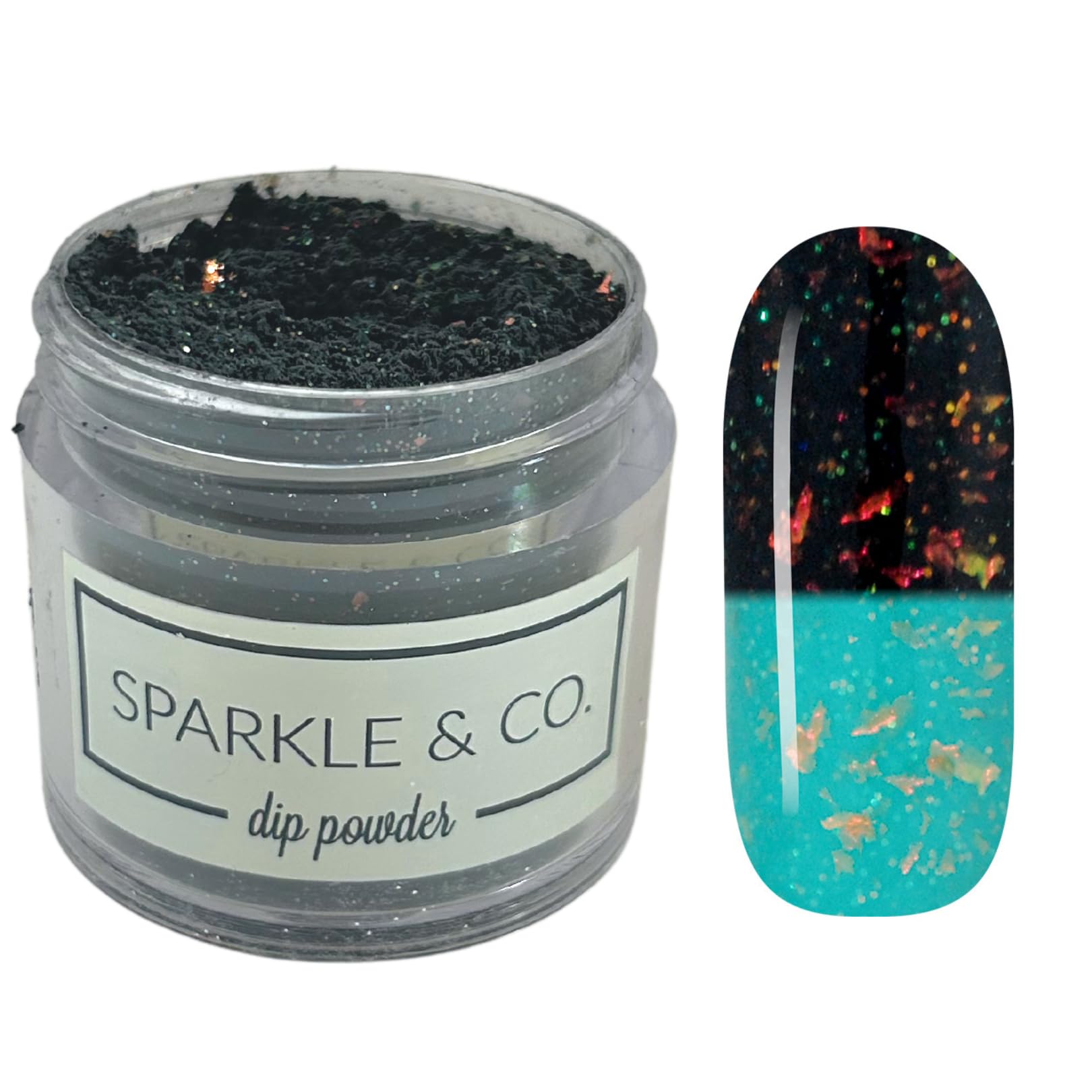 Dip Powders – Secret Menu: Where Oceans Collide (Ocean Blue to Dark Blue with Iridescent Flake/Glitter) 1 Ounce Dipping Powder Jar For Manicure DIY Summer Shade, No Lamp Needed