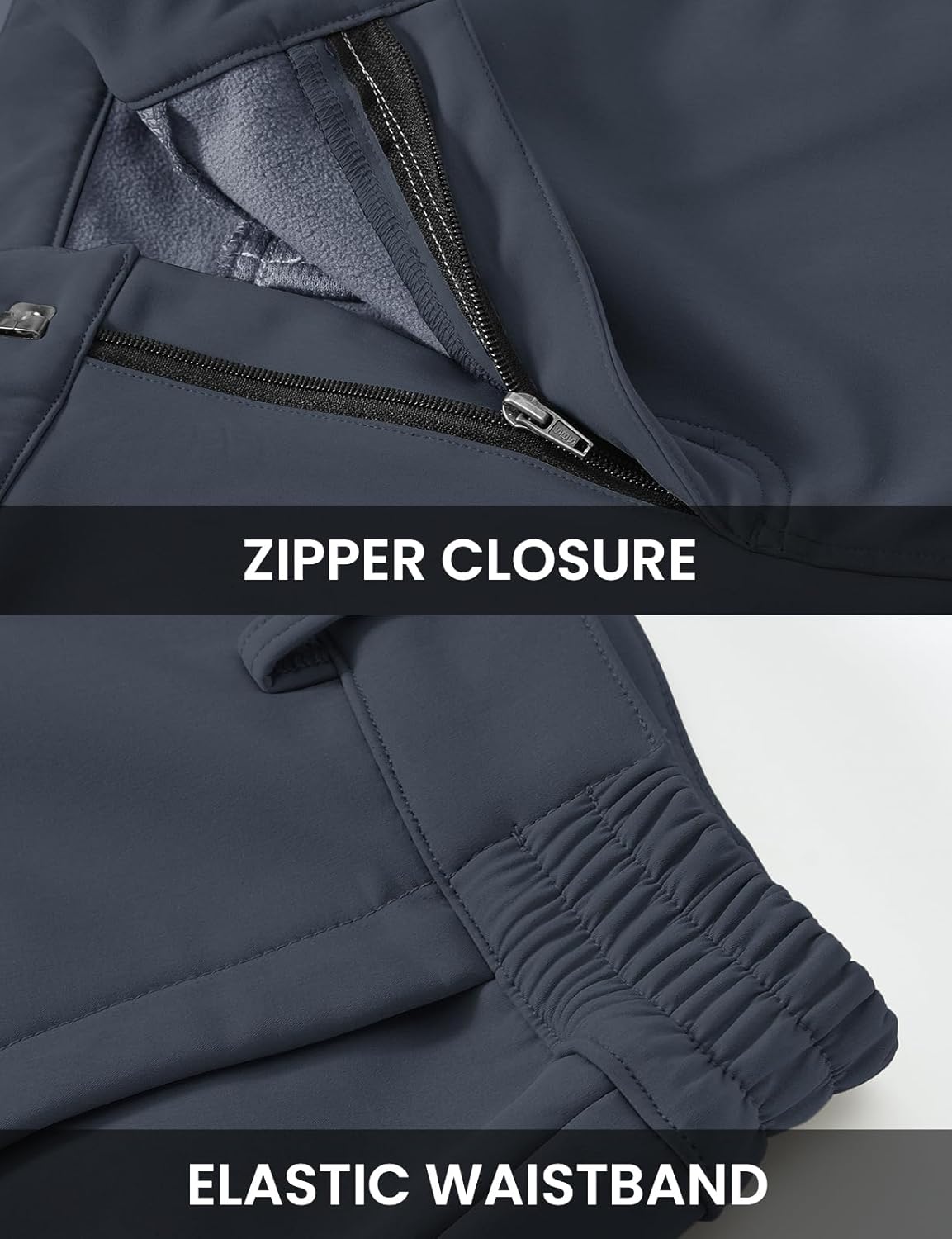 TBMPOY Men's Snow Ski Fleece Lined Hiking Pants Waterproof Winter Snowboard Warm Outdoor Insulated Pants Windproof - Image 6