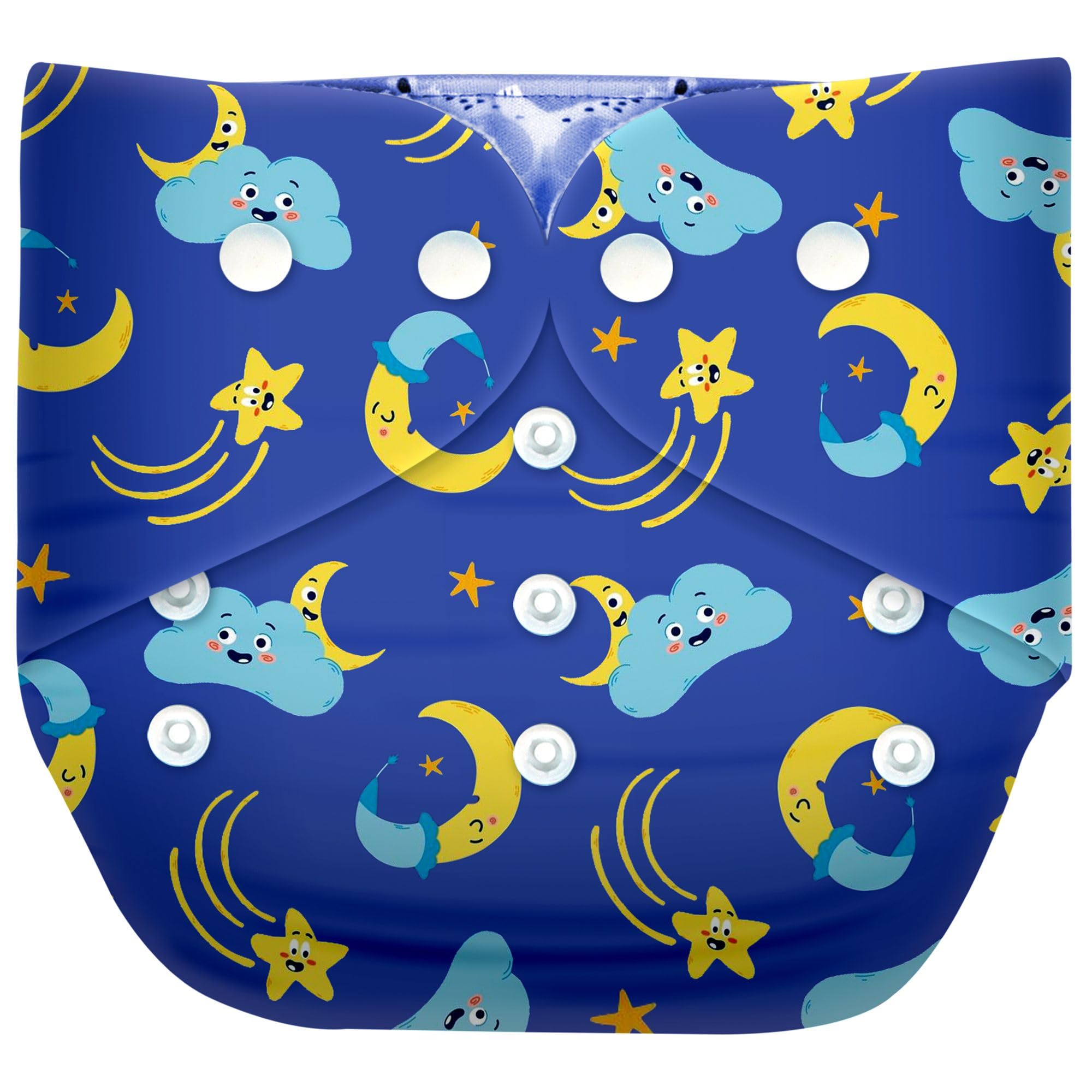 Bumpers Premium & Ultra Soft Reusable Cloth Diaper|Extra Absorbant, Washable, Waterproof & Adjustable Cloth Diaper for Babies/Kids (Combo, Free Size, Royal Blue+Yellow) - Image 9 thumbnail
