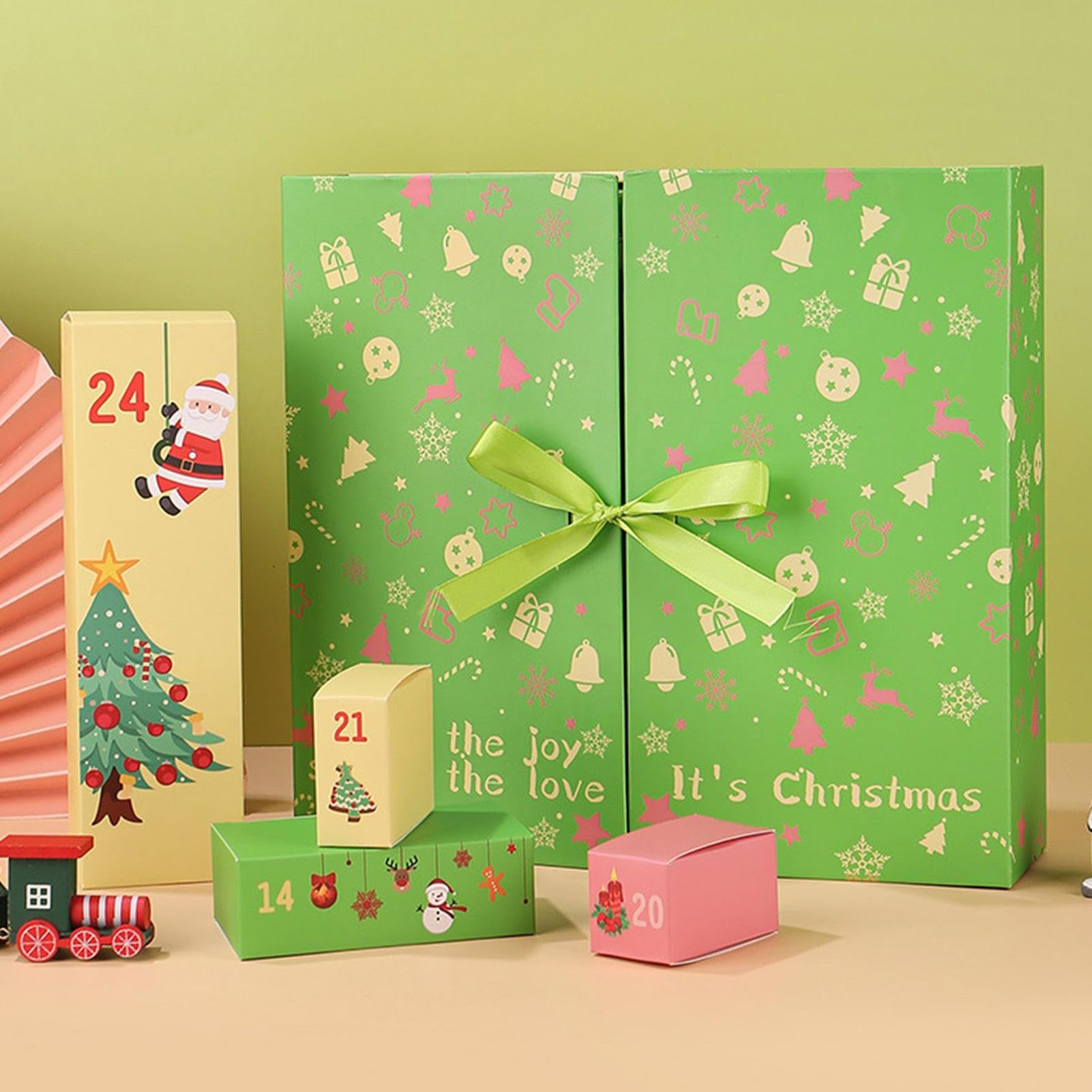 Calendario De Adviento Reutilizable Tarjeta Manuscrita Para Recuerdos | Adviento Vacía para Llenar 24 Días 2025 para Niños Adultos Dulces Joyería Papelería Chocolate Escritorio