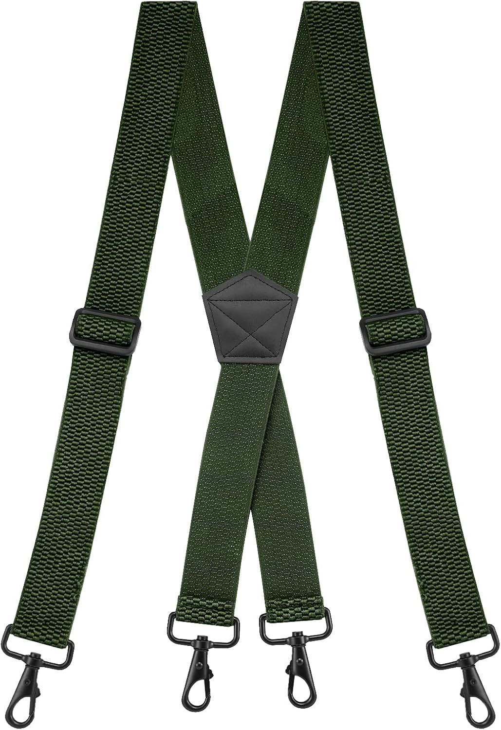 Buyless Fashion Heavy Duty Suspenders for Men - 48" Adjustable Straps 1 1/2" - X Back with Strong Hooks